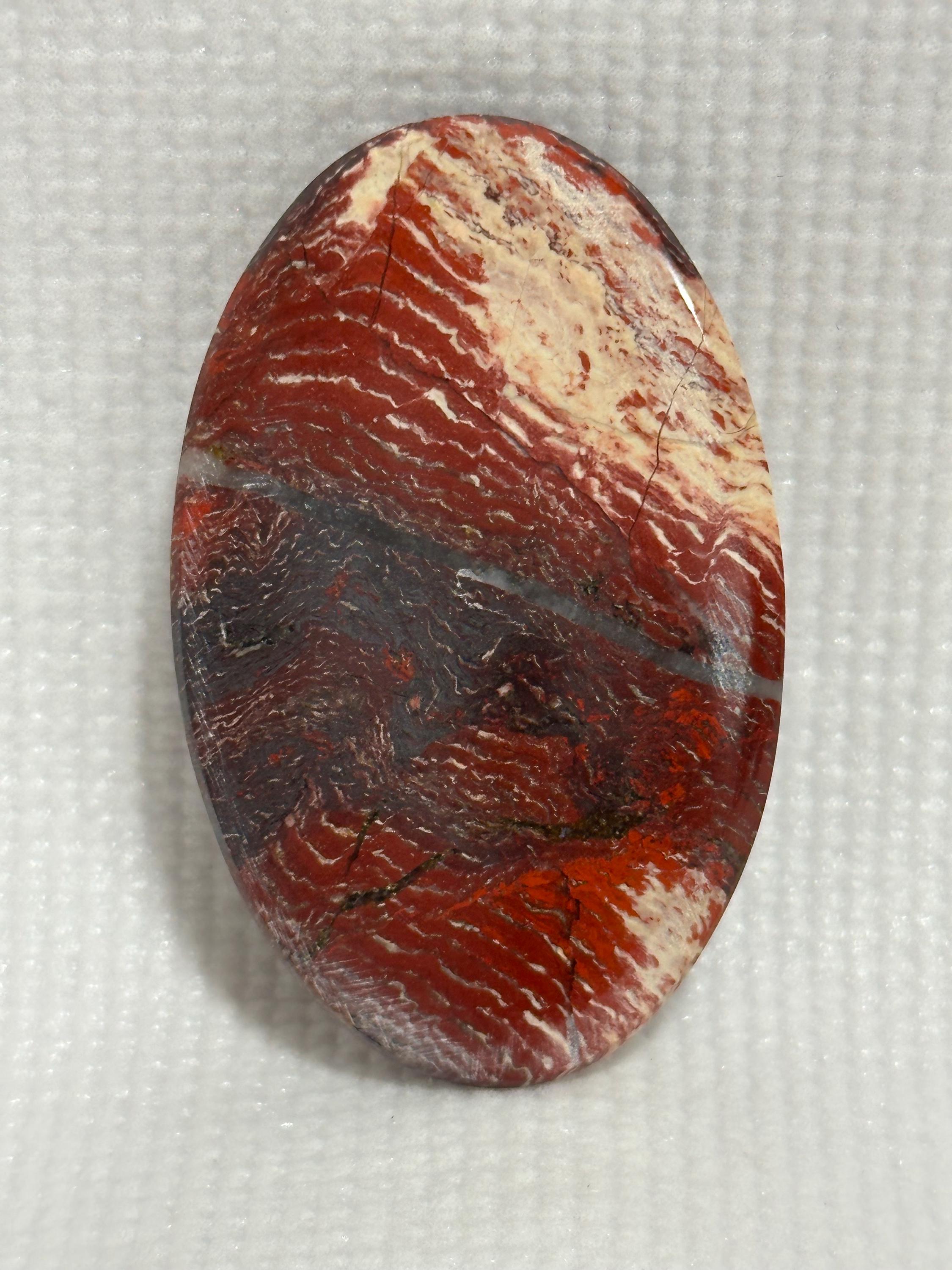 Snakeskin Jasper large oval cabochon, loose gemstone for jewelry making