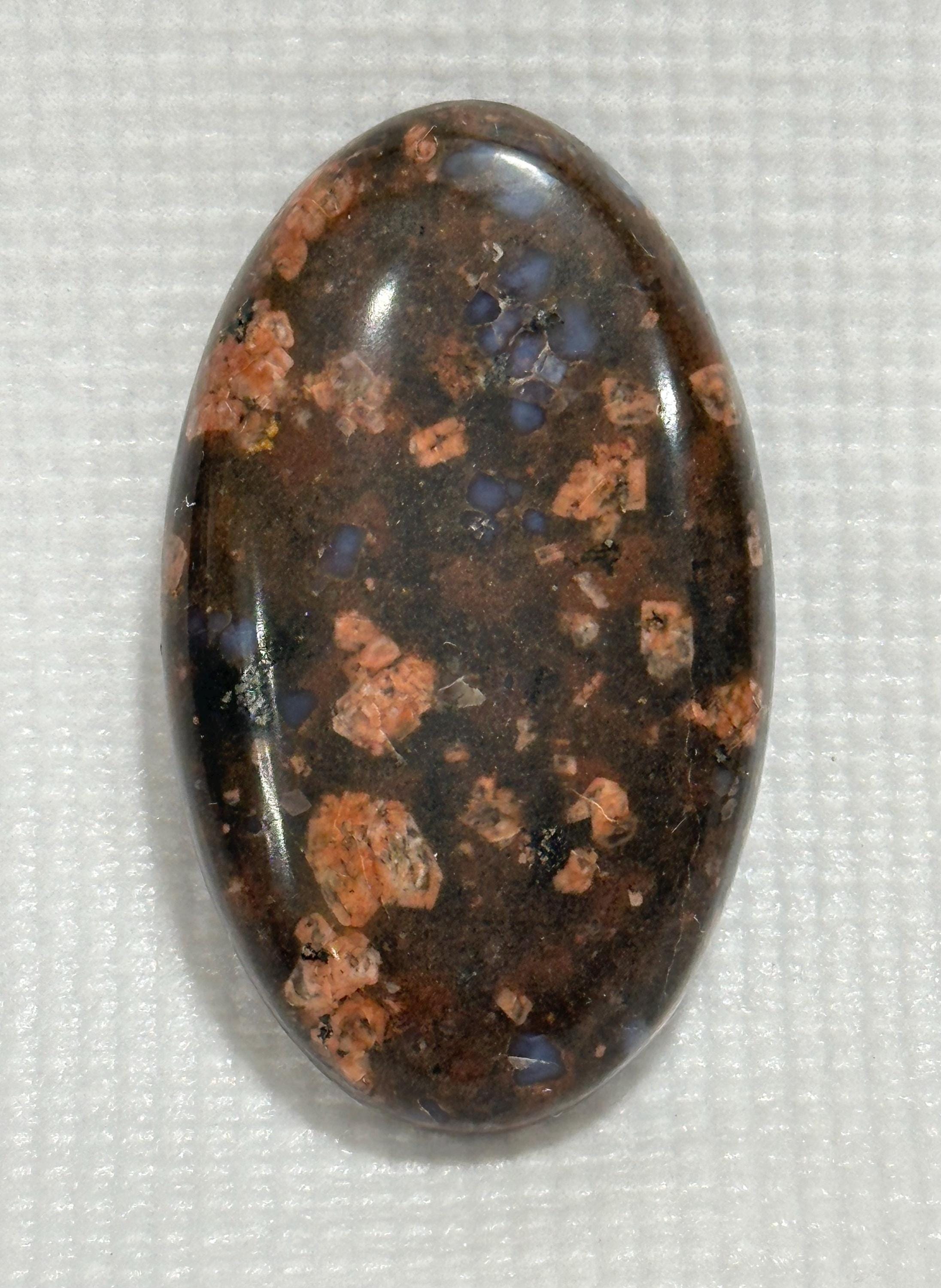 Llanite Rhyolite Oval Cabochon, Blue Quartz Jewelry Stone, Wire Wrapping Cab, Hand Polished Gemstone