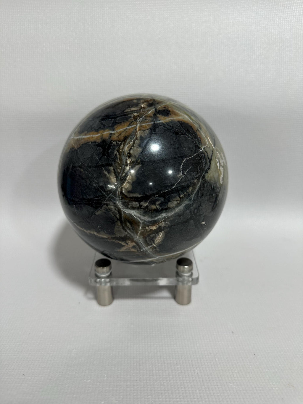 Custom steel and acrylic sphere stand for 1.5 inch+ specimens