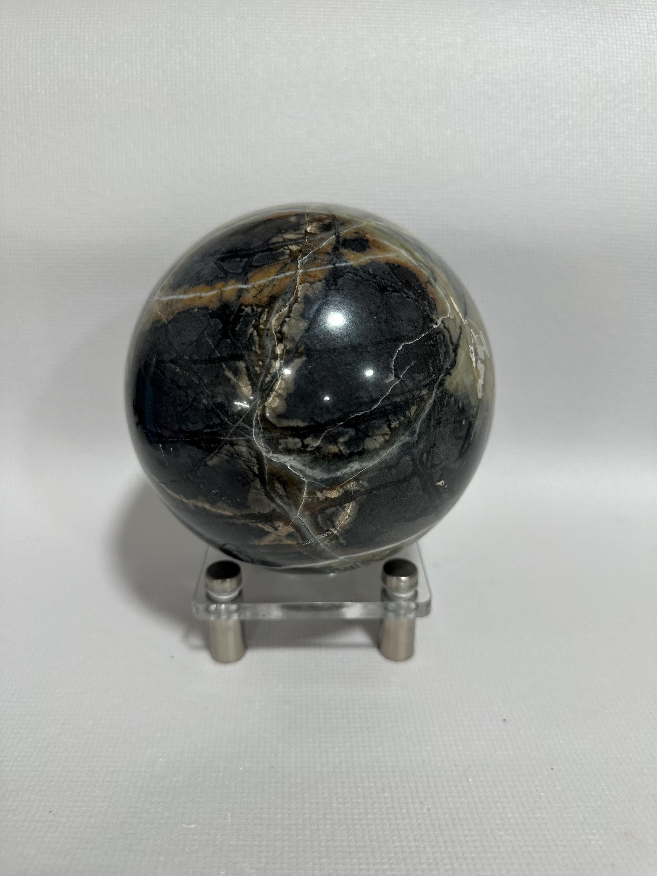 Custom steel and acrylic sphere stand for 1.5 inch+ specimens