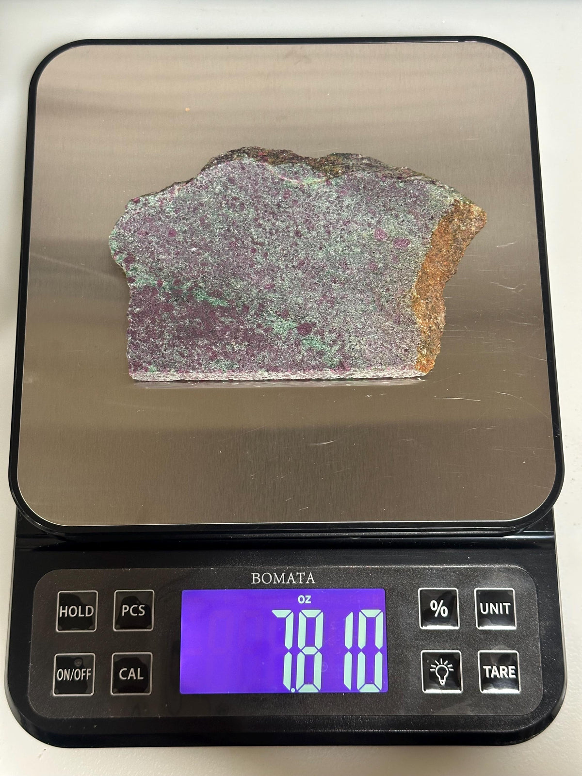 Ruby Fuchsite slab for lapidary fun, unpolished—GEMMY!