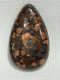 Llanite Rhyolite Teardrop Cabochon, Blue Quartz Jewelry Stone, Wire Wrapping Cab, Hand Polished Gemstone