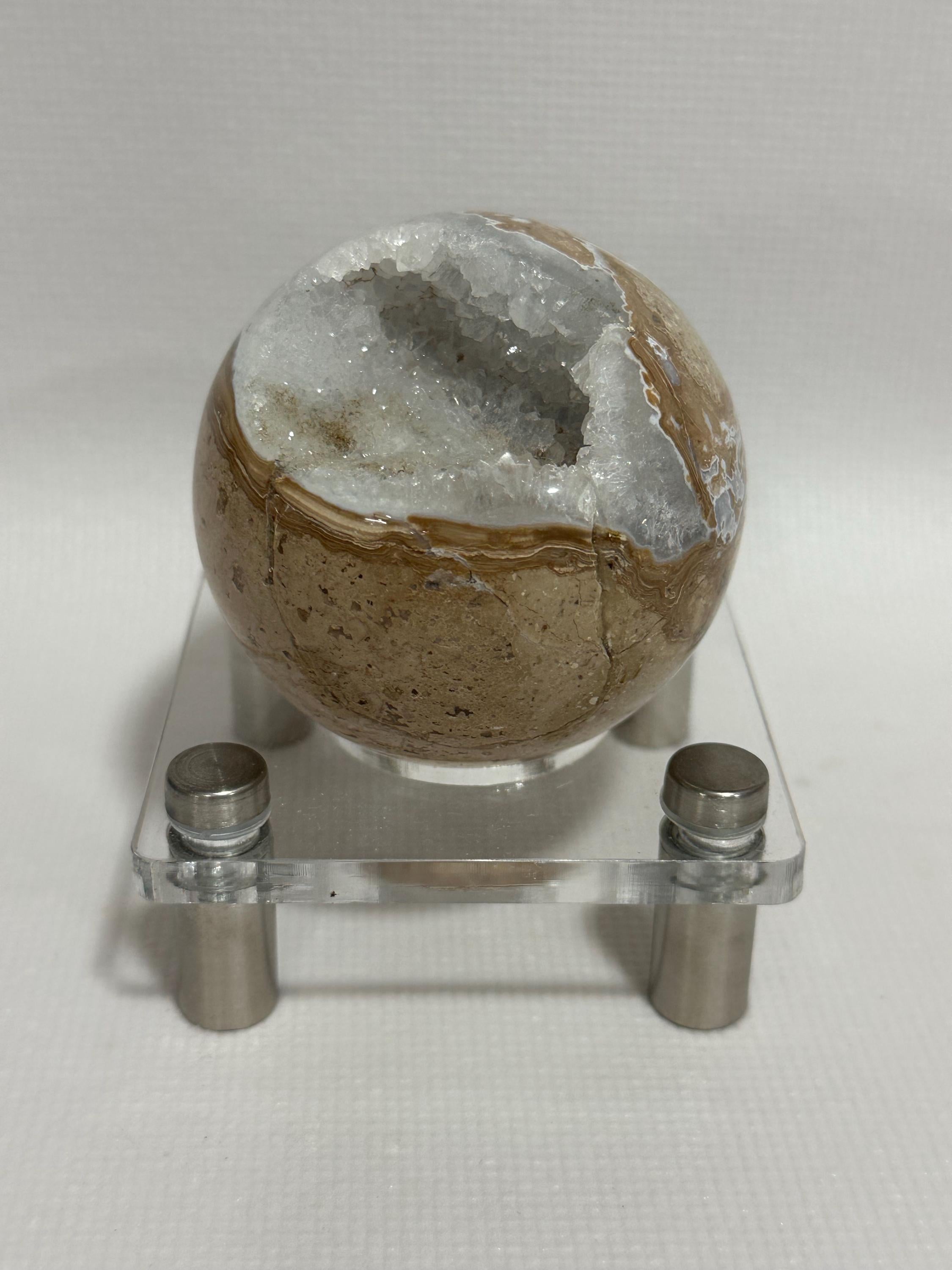 Custom steel and acrylic sphere stand for 1.5 inch+ specimens
