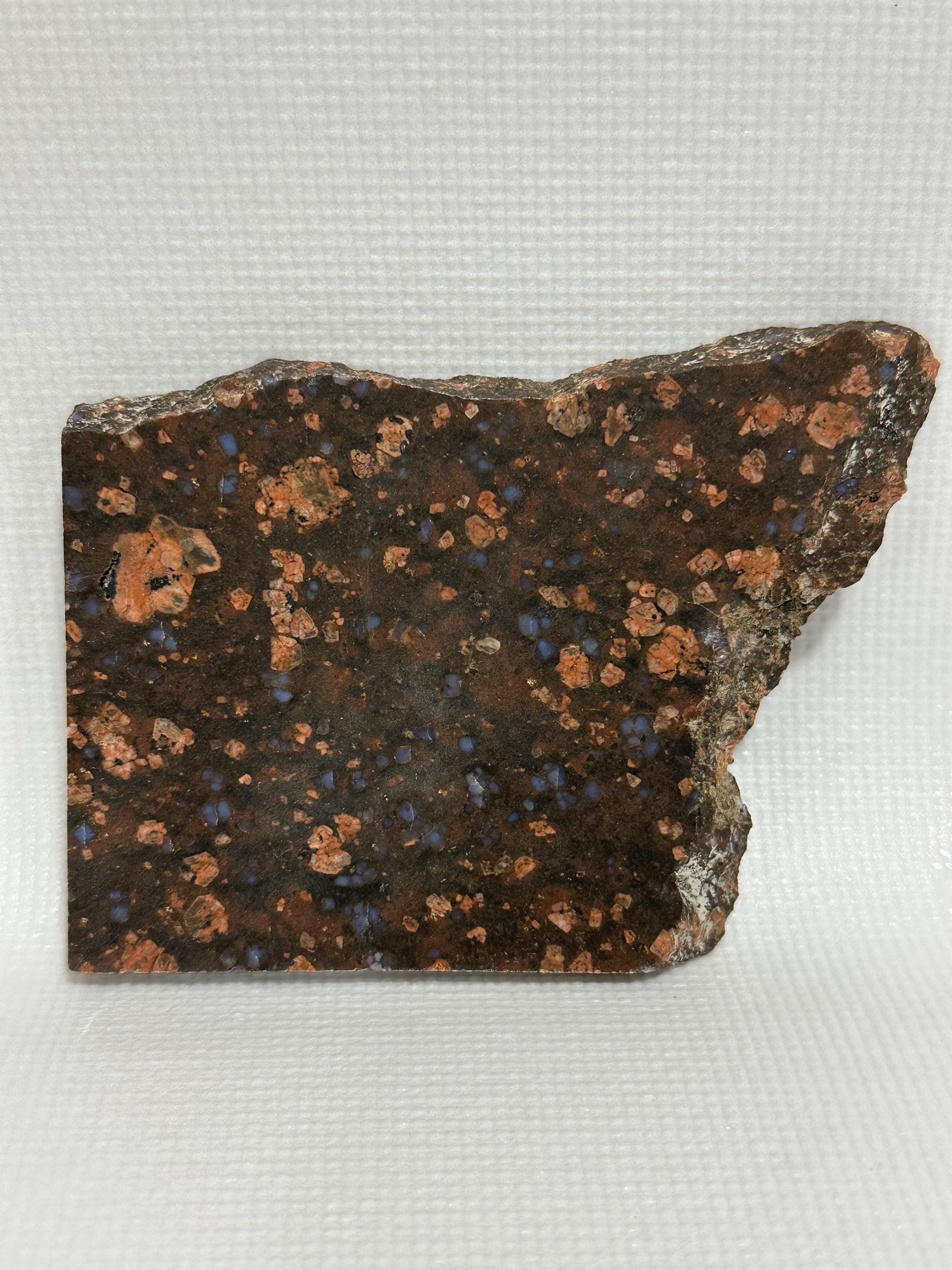 Llanite rhyolite gemstone slab for lapidary fun, unpolished