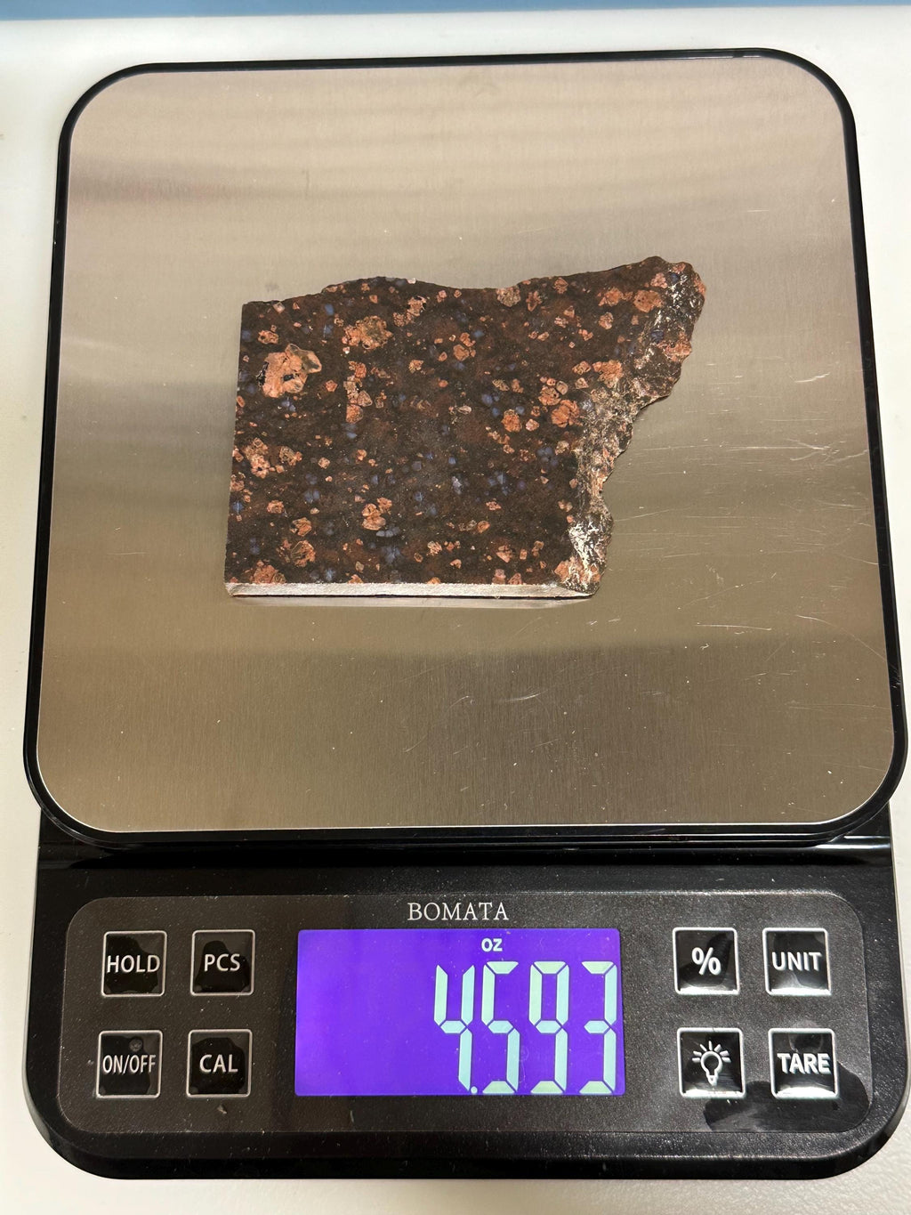 Llanite rhyolite gemstone slab for lapidary fun, unpolished