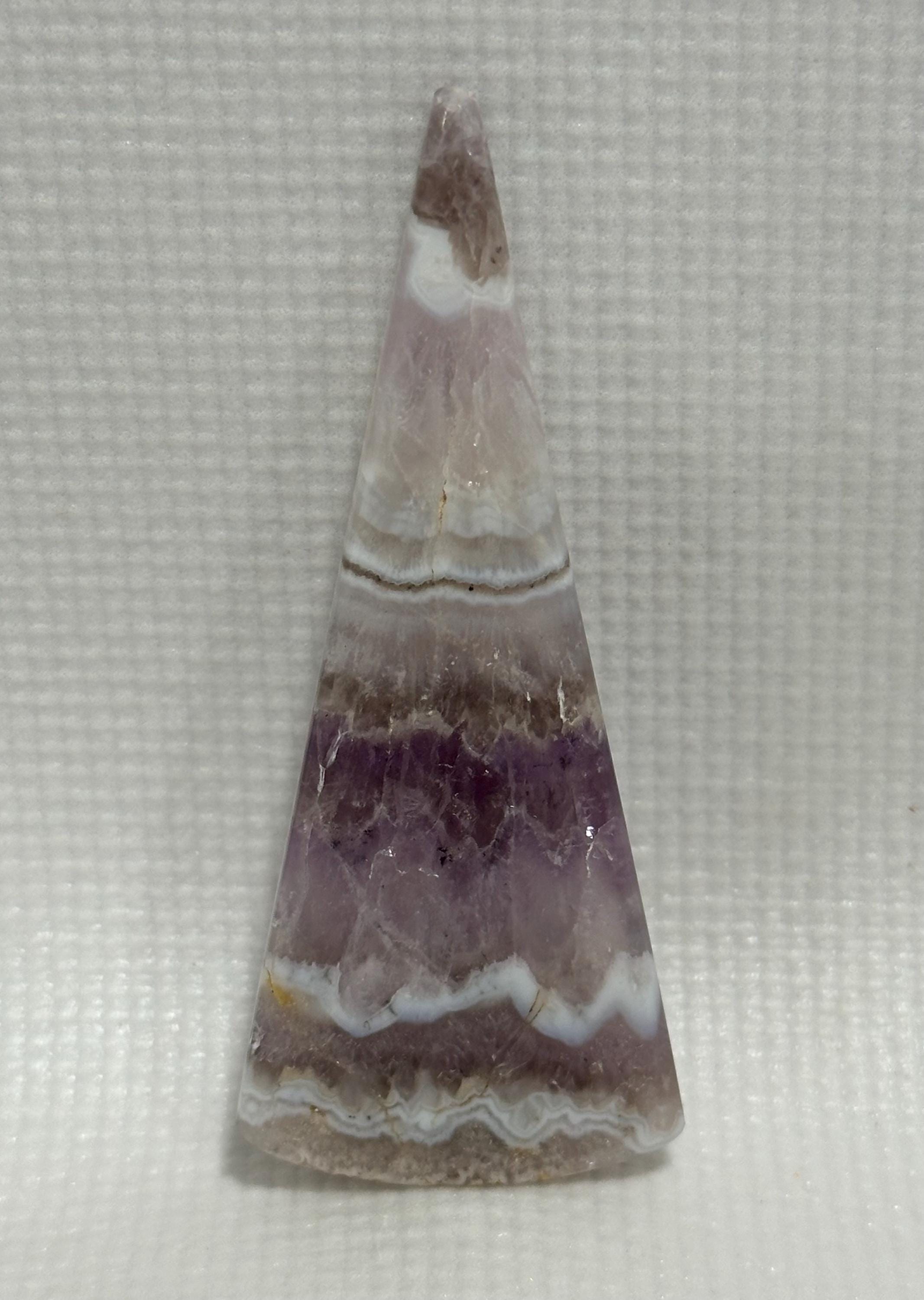 Extra long cabochon Chevron Amethyst skinny freeform for jewelry making