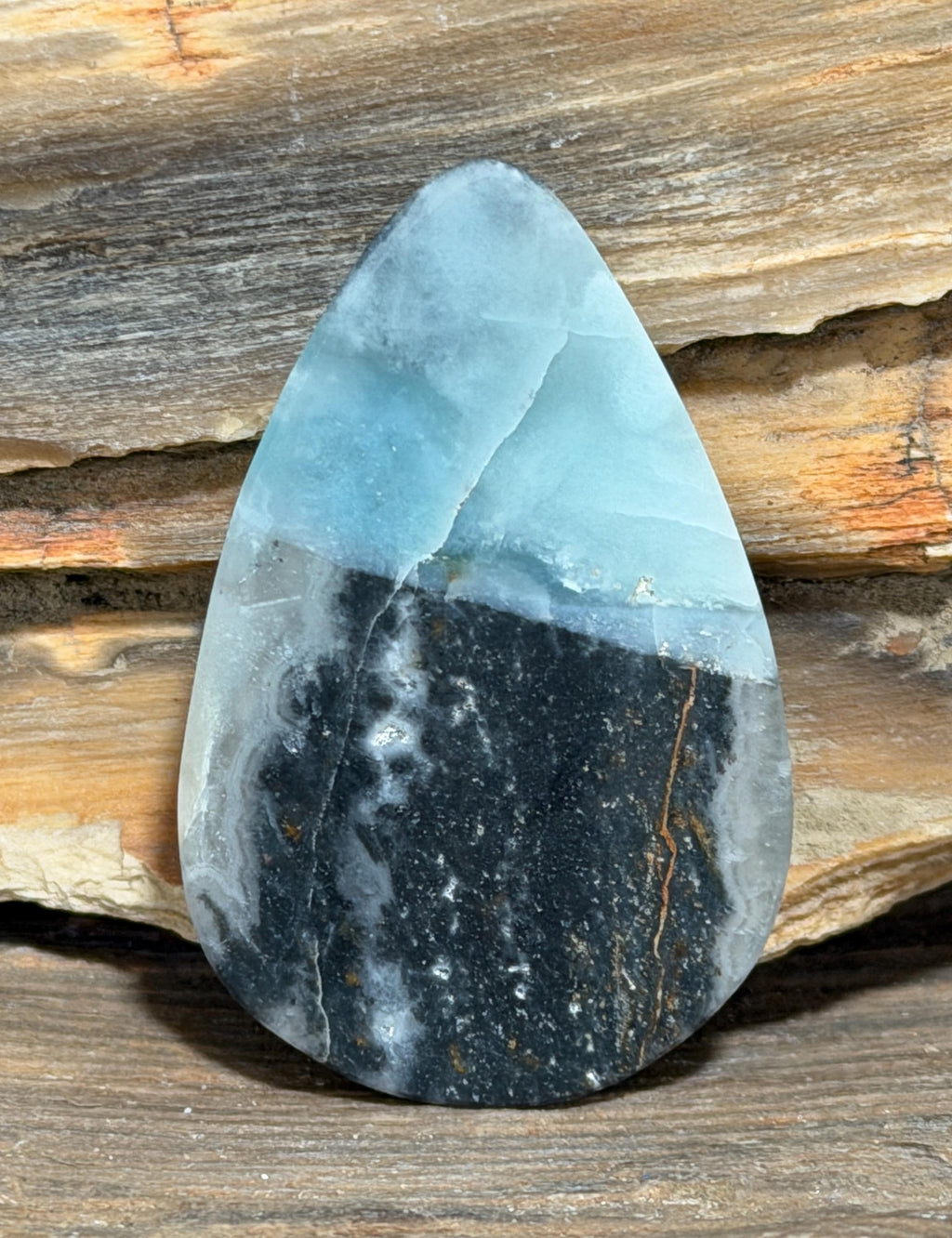 Utah Sky Stone Large Teardrop Cabochon, Polished Gemstone for Jewelry Making