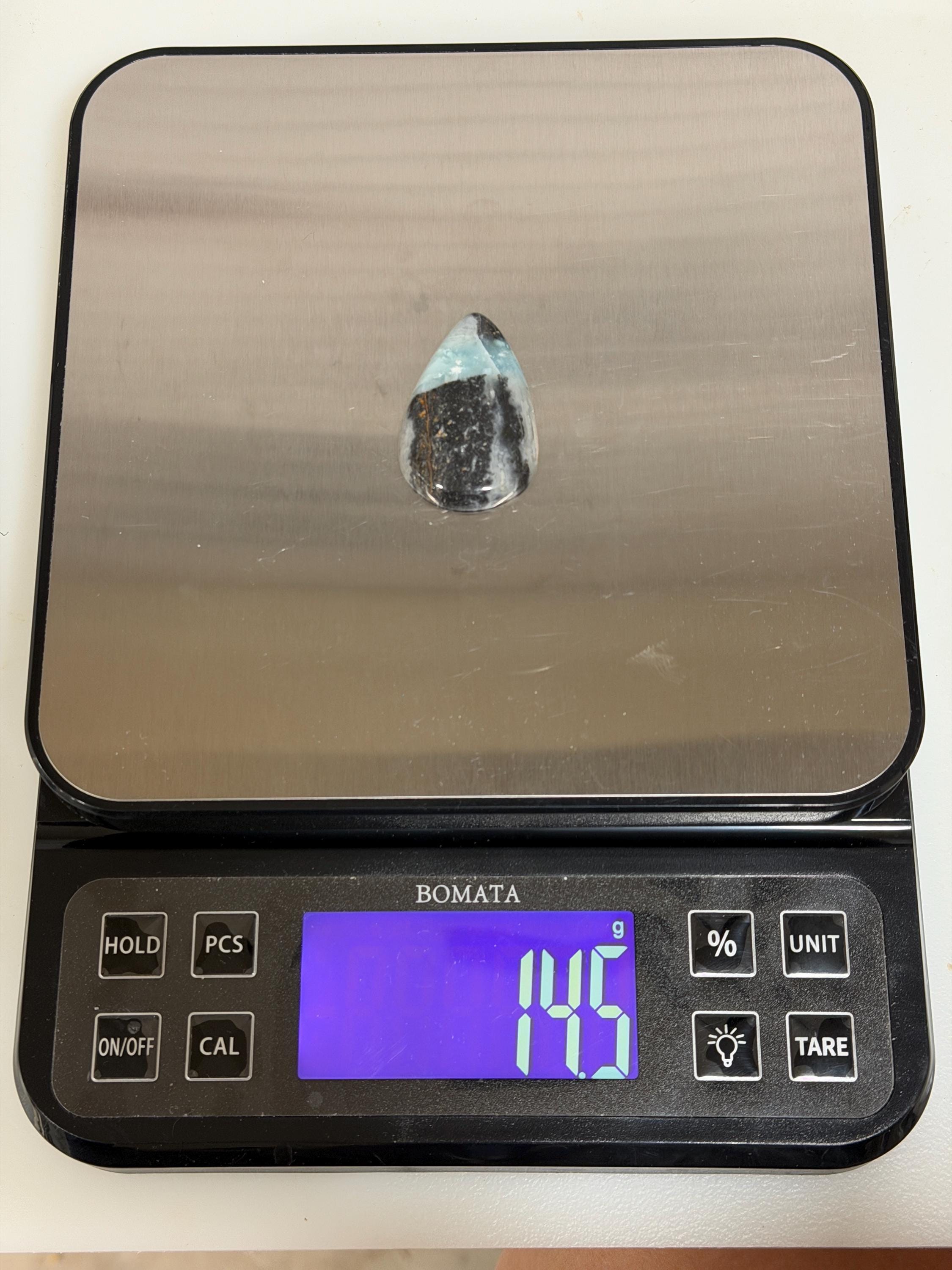 Utah Sky Stone Large Teardrop Cabochon, Polished Gemstone for Jewelry Making