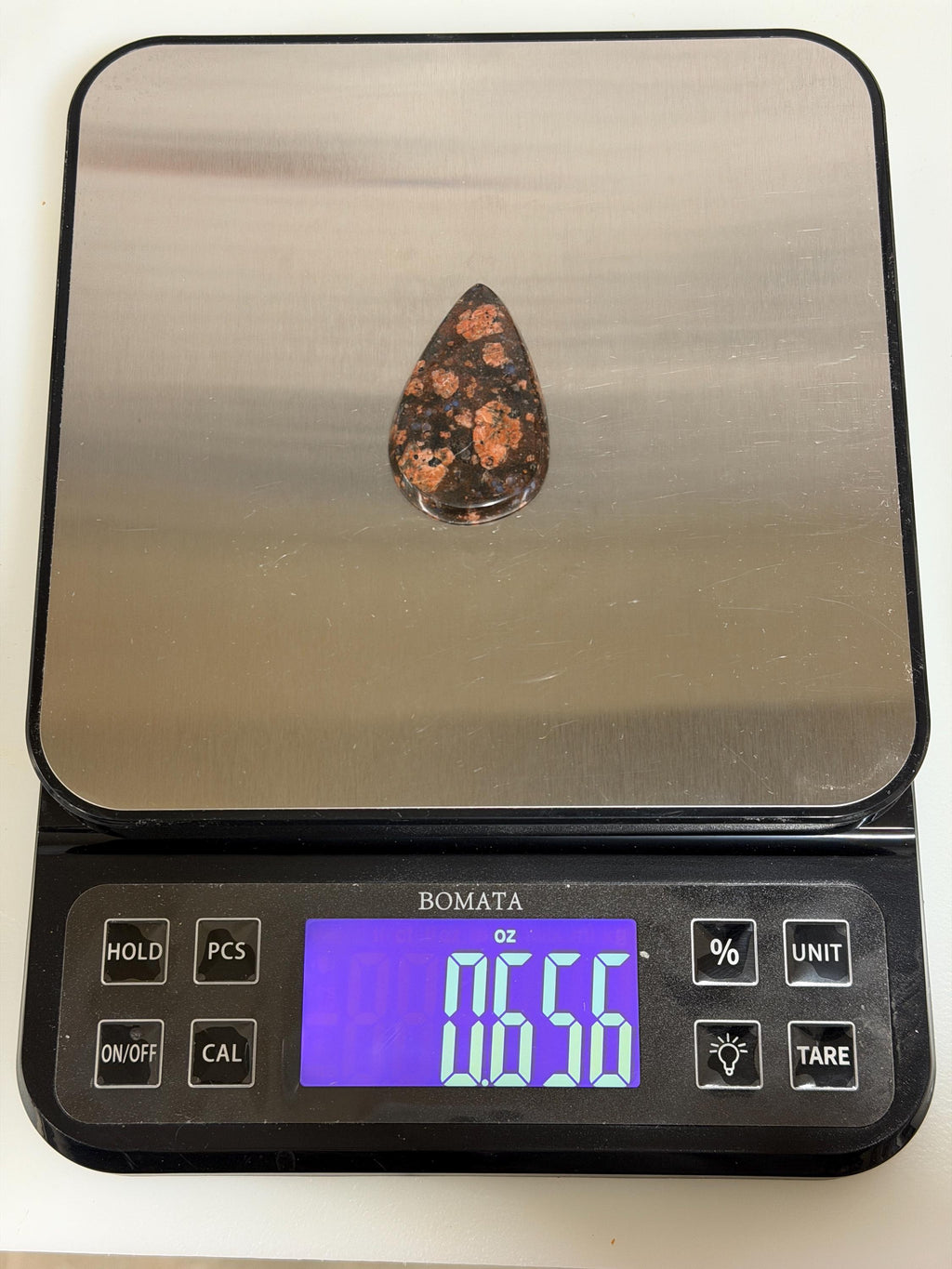 Llanite Rhyolite Teardrop Cabochon, Blue Quartz Jewelry Stone, Large Wire Wrapping Cab, Hand Polished Designer Gemstone