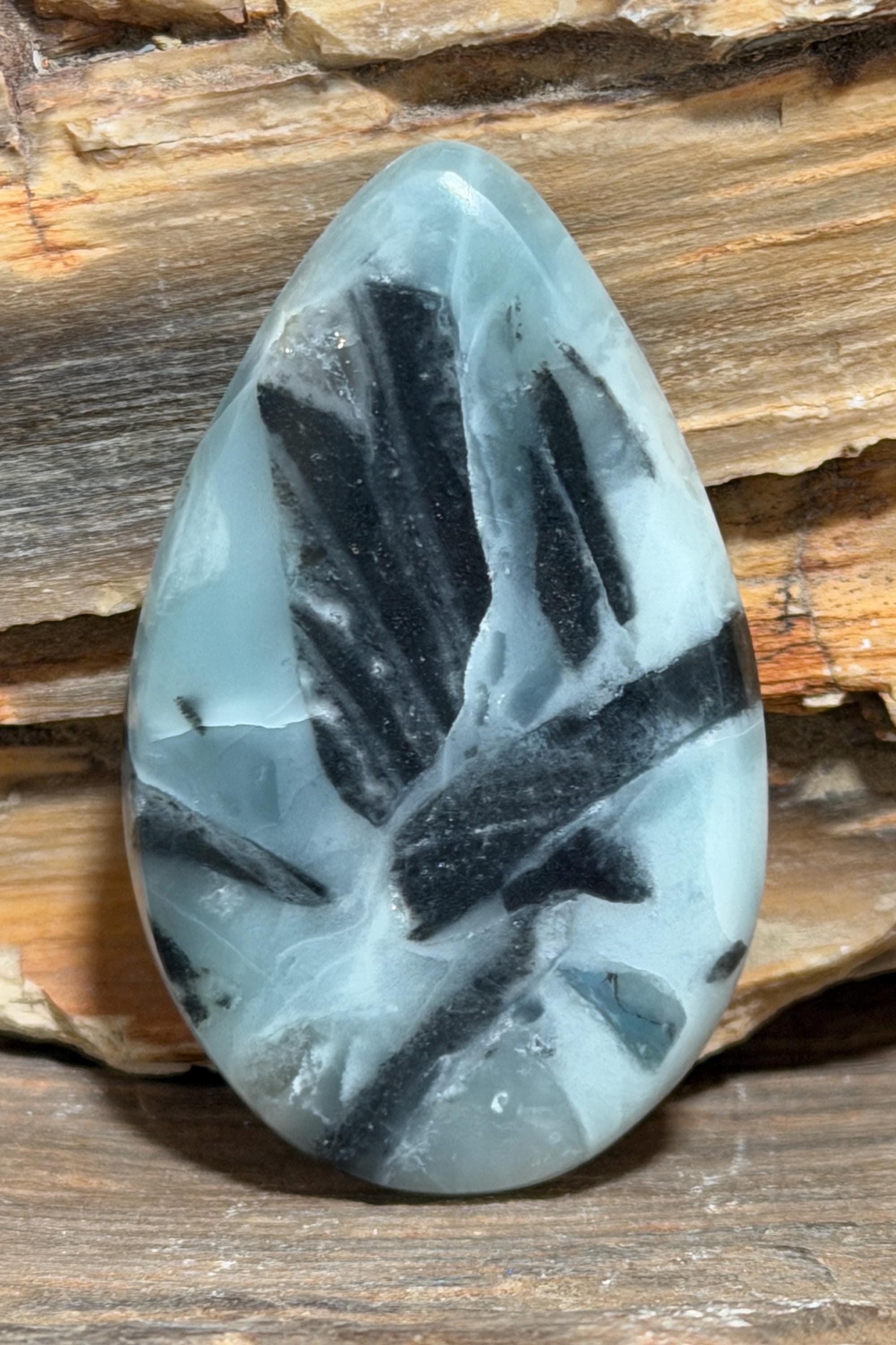 Utah Sky Stone Cabochon, Designer Hand-Cut Polished Gemstone for Jewelry Making