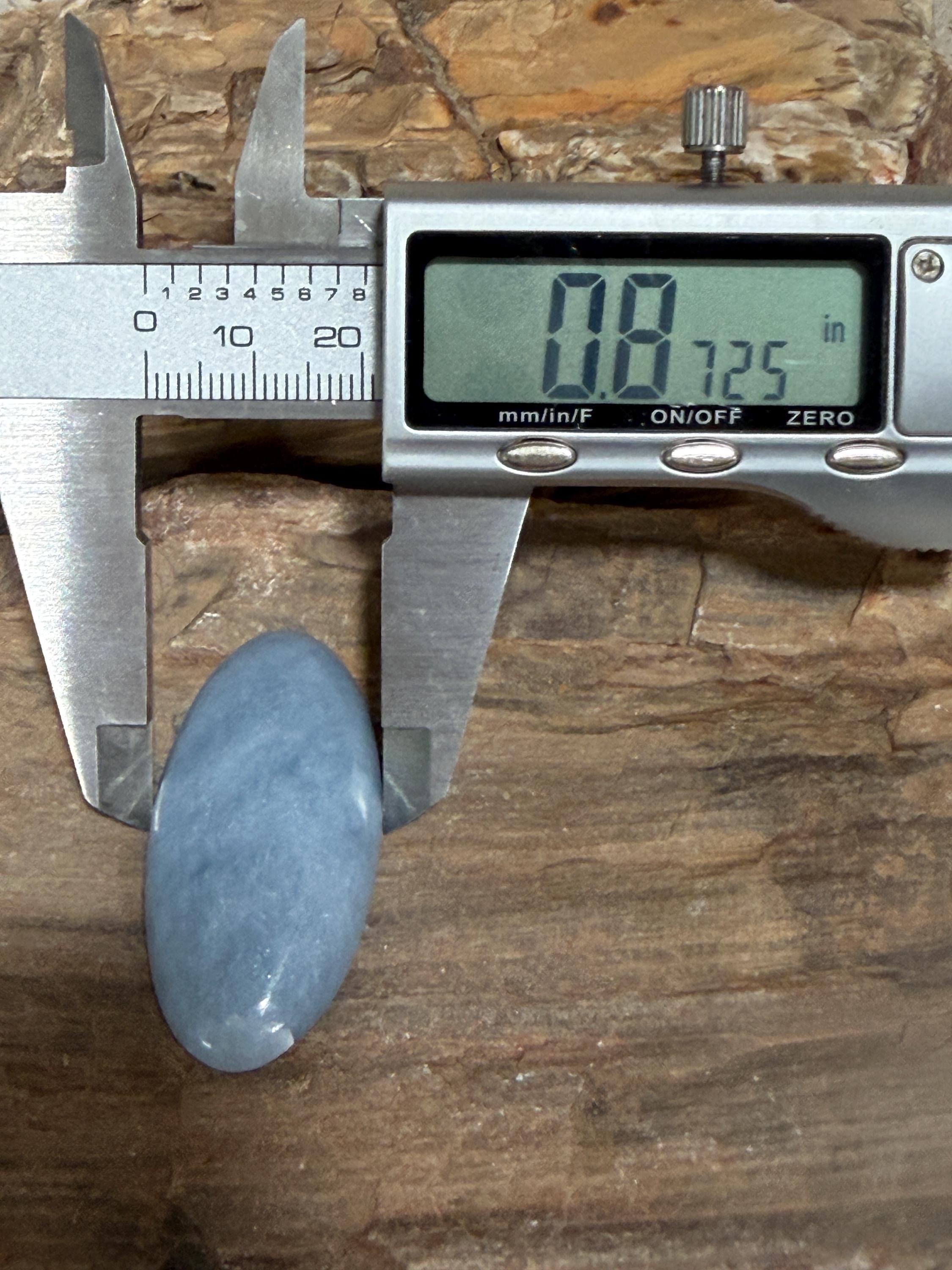 Angelite Cabochon, Large Designer Skinny Oval, Natural Blue Gemstone, Jewelry Making