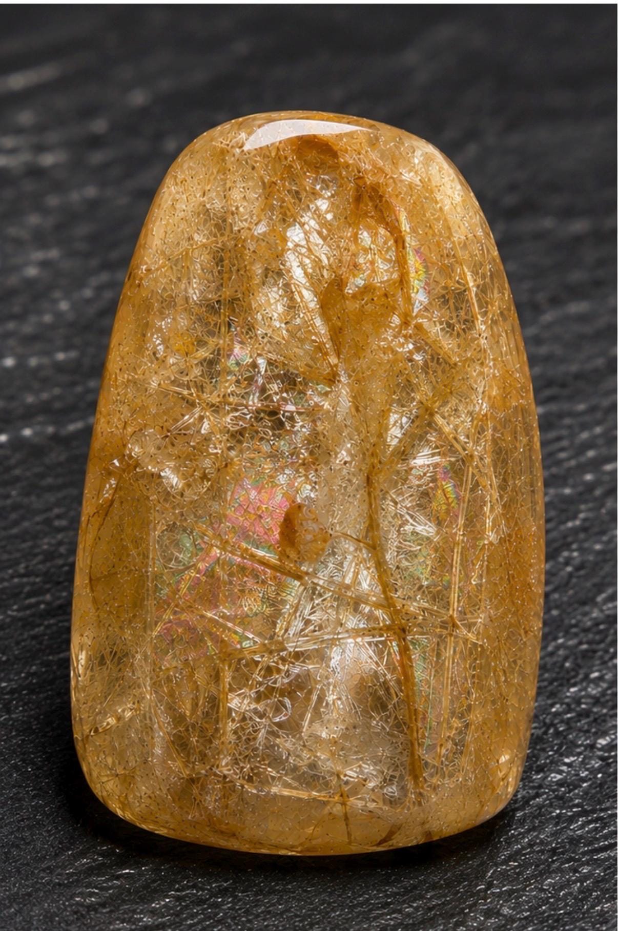 Utah Spider Web Hyalite Opal Cabochon, Rainbow Flash Honey Opal, Rare Collector & Jewelry Stone