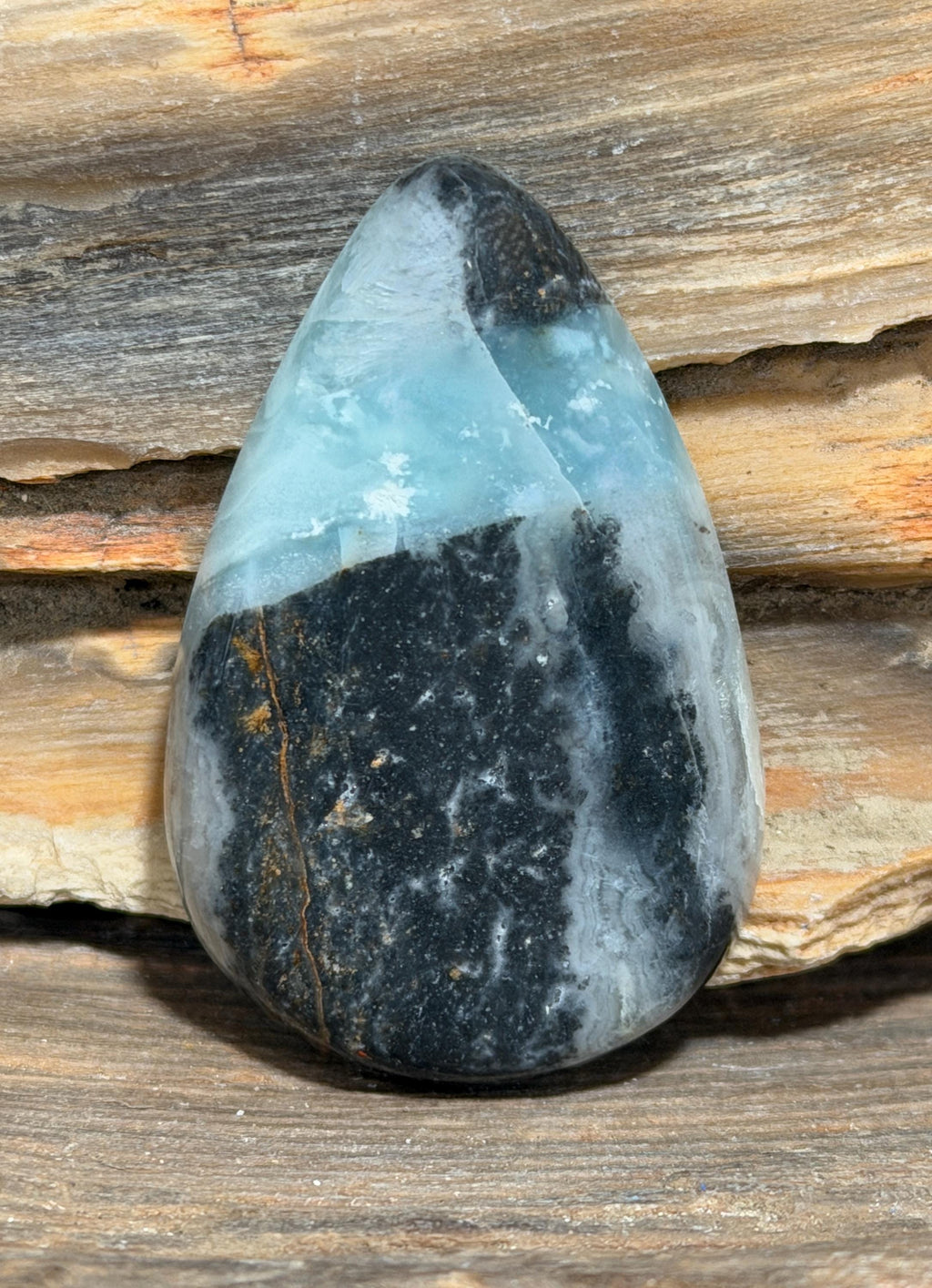 Utah Sky Stone Large Teardrop Cabochon, Polished Gemstone for Jewelry Making