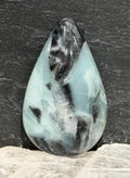 Utah Sky Stone Teardrop Cabochon, Blue Black Designer Cabochon, Hand Cut Gemstone, Jewelry Making Stone