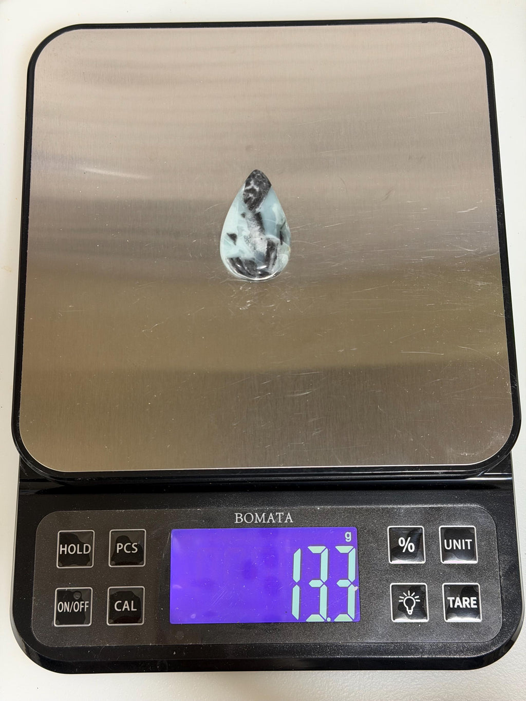 Utah Sky Stone Teardrop Cabochon, Blue Black Designer Cabochon, Hand Cut Gemstone, Jewelry Making Stone