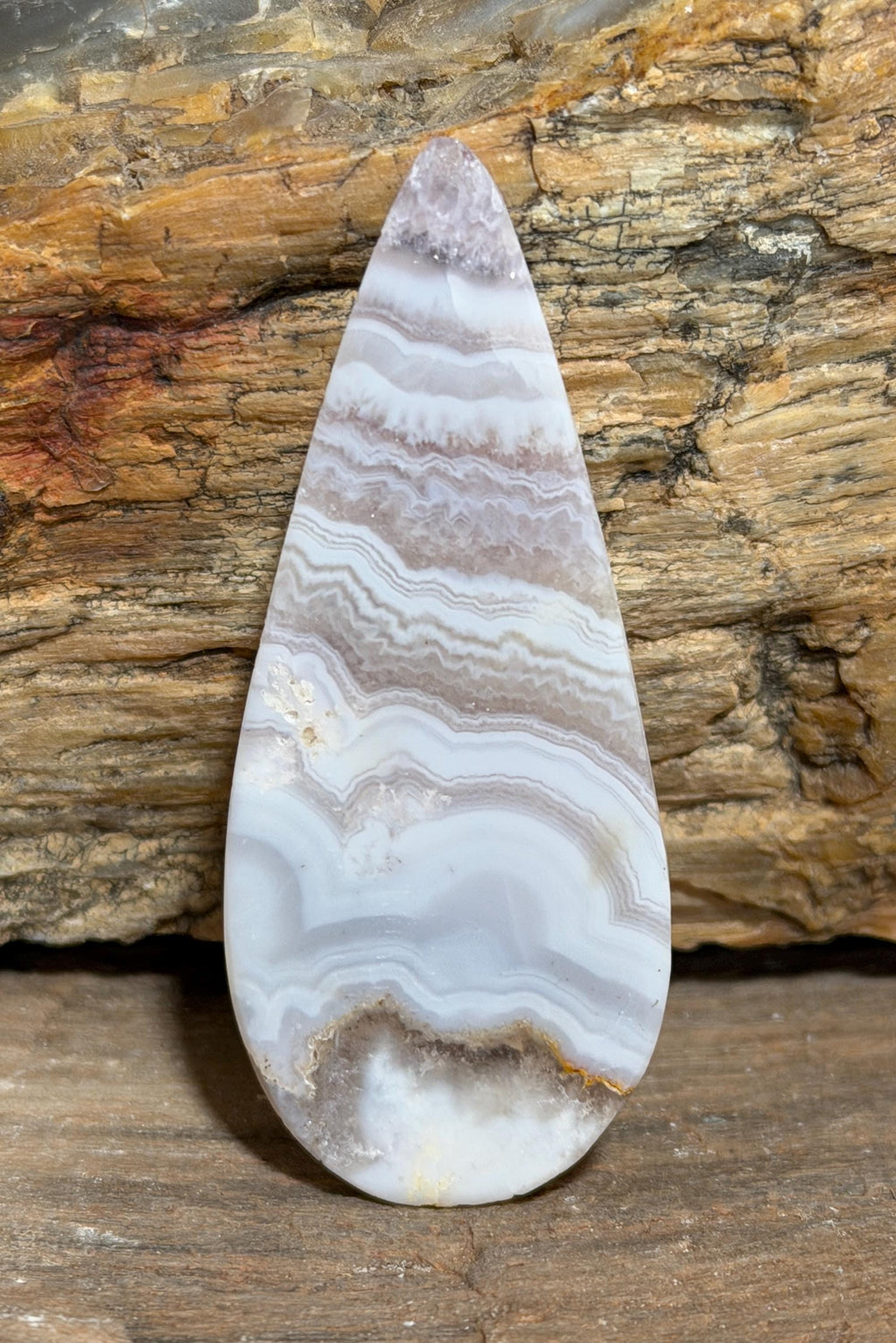 Sowbelly Agate Cabochon, Large Hand Polished Designer Stone for Wire Wrapping and Jewelry Making