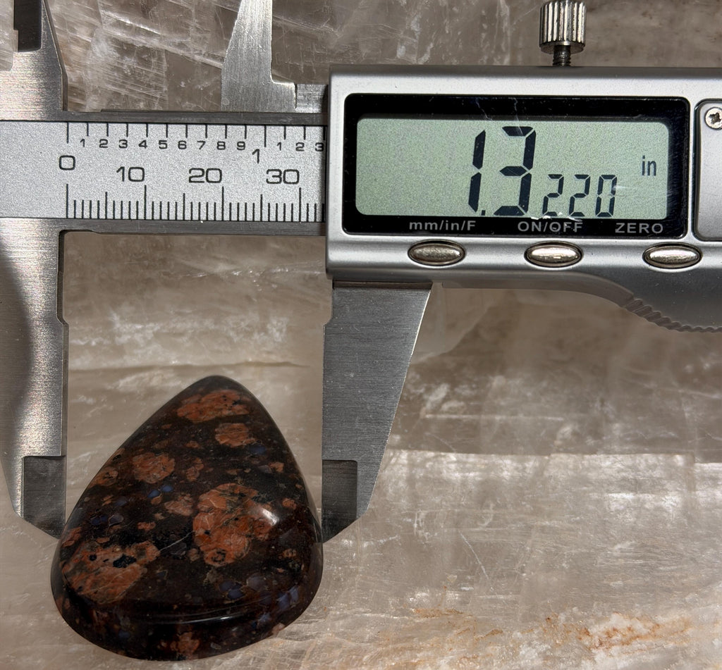 Llanite Rhyolite Teardrop Cabochon, Blue Quartz Jewelry Stone, Large Wire Wrapping Cab, Hand Polished Designer Gemstone