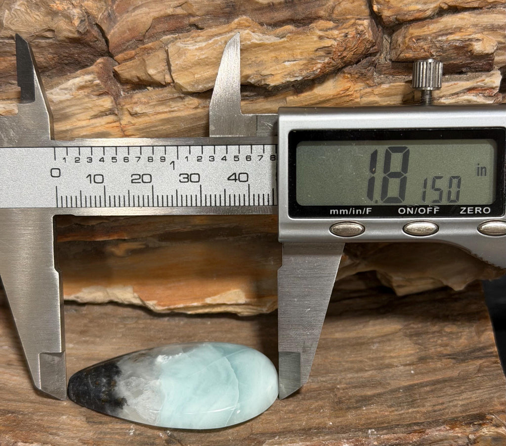 Utah Sky Stone Cabochon, Large Teardrop Cabochon, Blue Black Stone, Natural Inclusions, Hand Cut Gemstone, Wire Wrap Cab