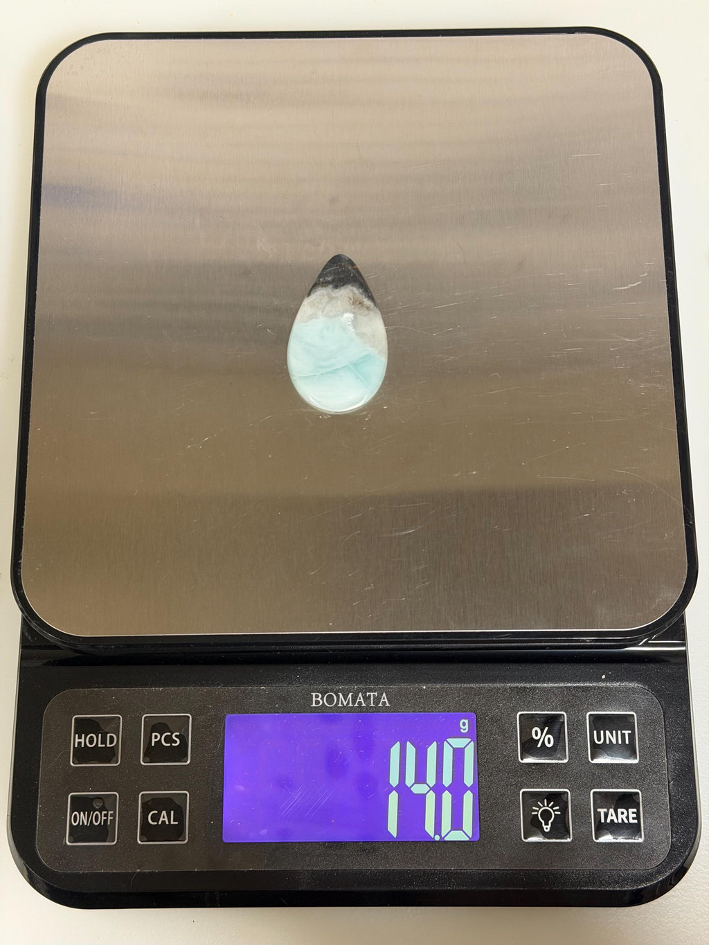 Utah Sky Stone Cabochon, Large Teardrop Cabochon, Blue Black Stone, Natural Inclusions, Hand Cut Gemstone, Wire Wrap Cab