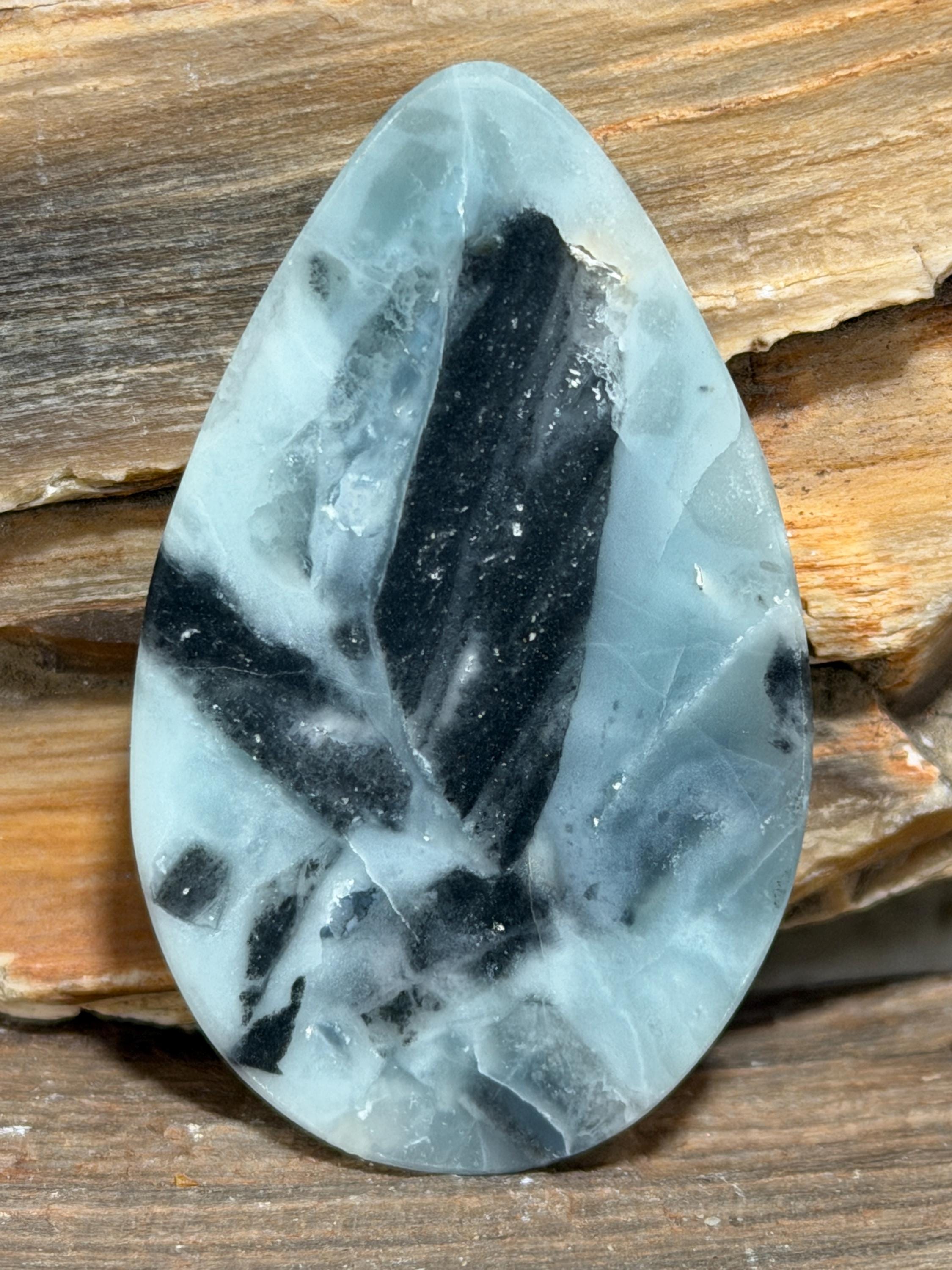 Utah Sky Stone Cabochon, Designer Hand-Cut Polished Gemstone for Jewelry Making