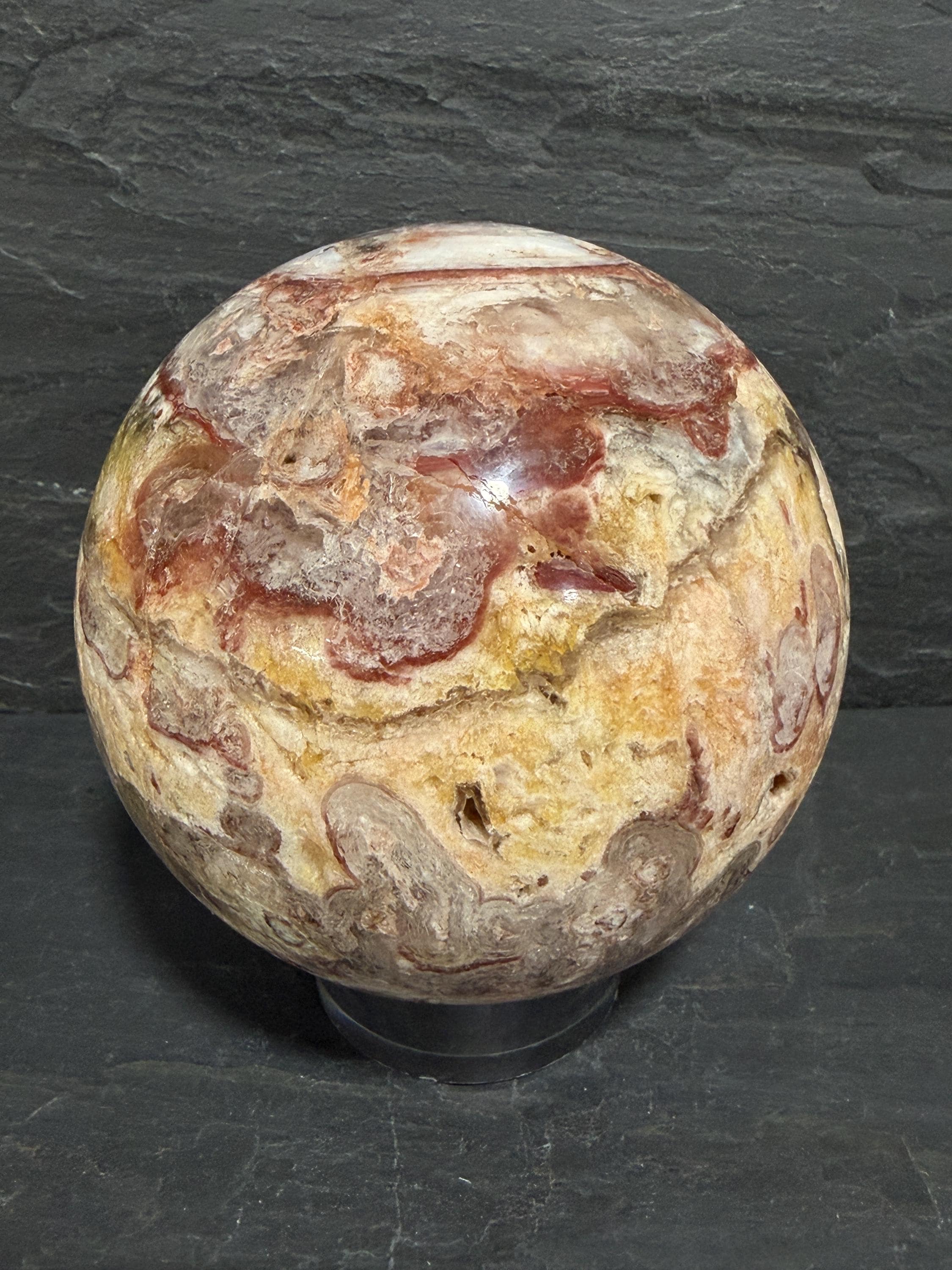 Utah Wildfire Bubble Hyalite-3.79" Druzy Sphere-Rare Utah Opal