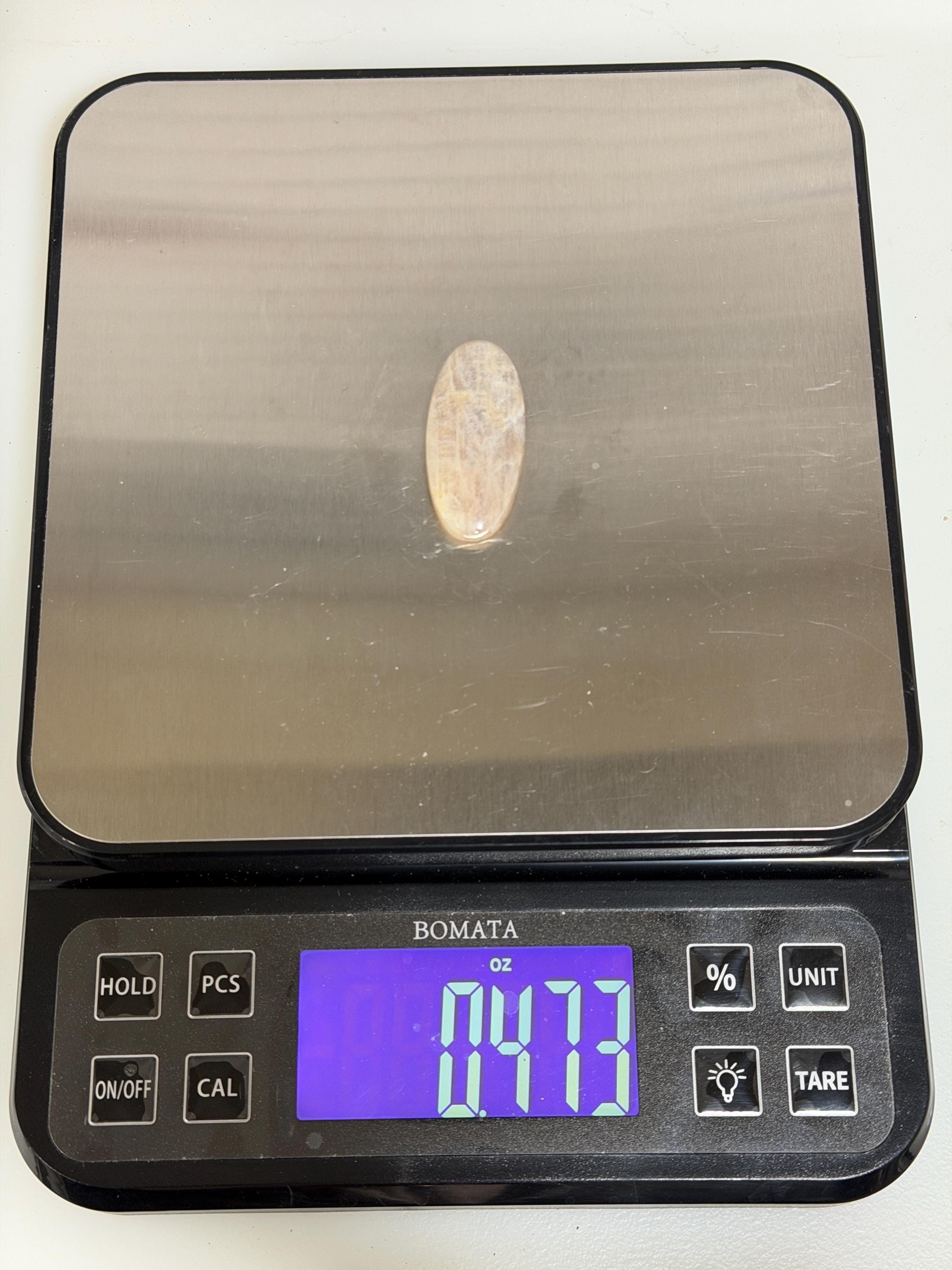 Chatoyant Moonstone Cabochon, Natural Peach Moonstone, Hand Cut Large Oval, Shimmering Feldspar, 13.4g, Loose Gemstone