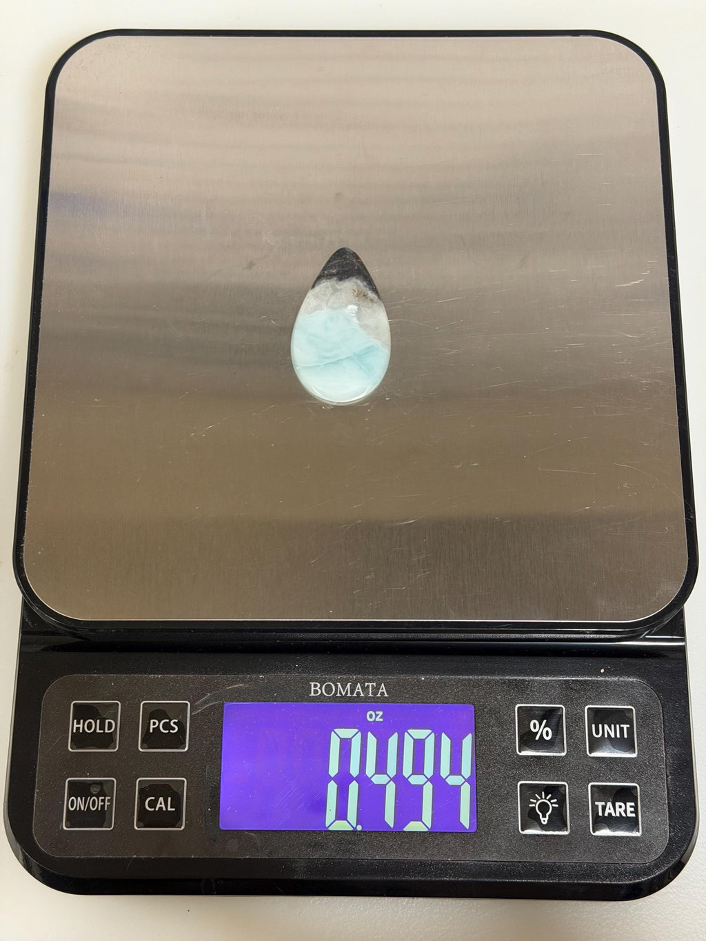 Utah Sky Stone Cabochon, Large Teardrop Cabochon, Blue Black Stone, Natural Inclusions, Hand Cut Gemstone, Wire Wrap Cab