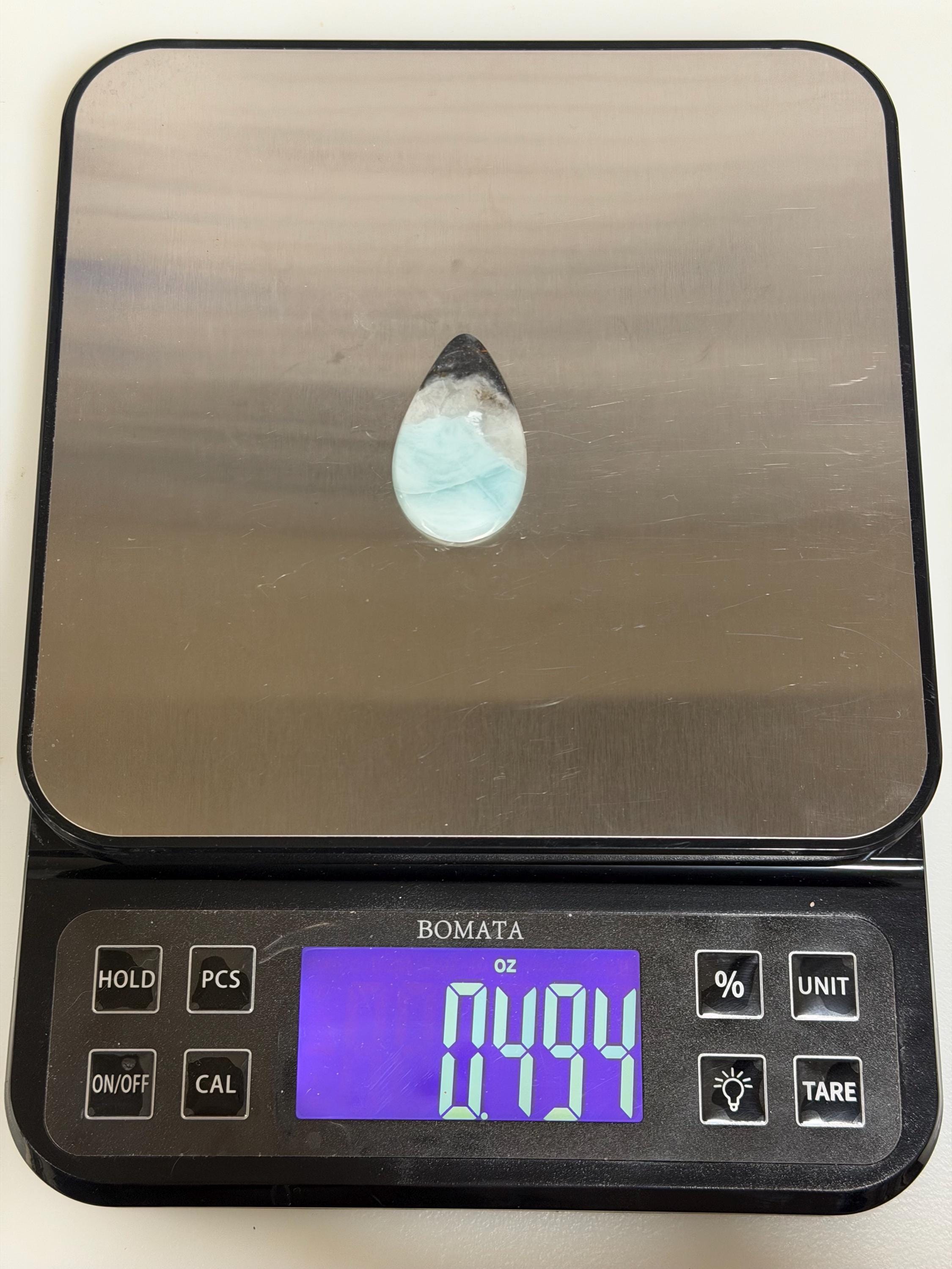 Utah Sky Stone Cabochon, Large Teardrop Cabochon, Blue Black Stone, Natural Inclusions, Hand Cut Gemstone, Wire Wrap Cab