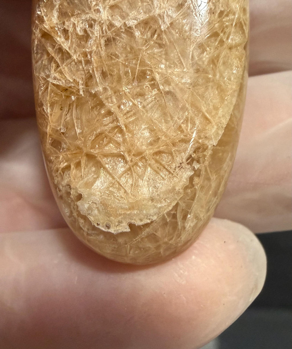 Golden Spider Web Hyalite Cabochon, Utah Bubble Opal, Rare Golden Opal Gemstone, Large Oval Cabochon