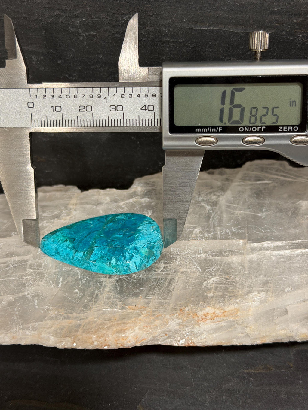 Inspiration Mine Gem Silica Cabochon, Chrysocolla Chalcedony, Large Blue Teardrop, Arizona Collector Gemstone