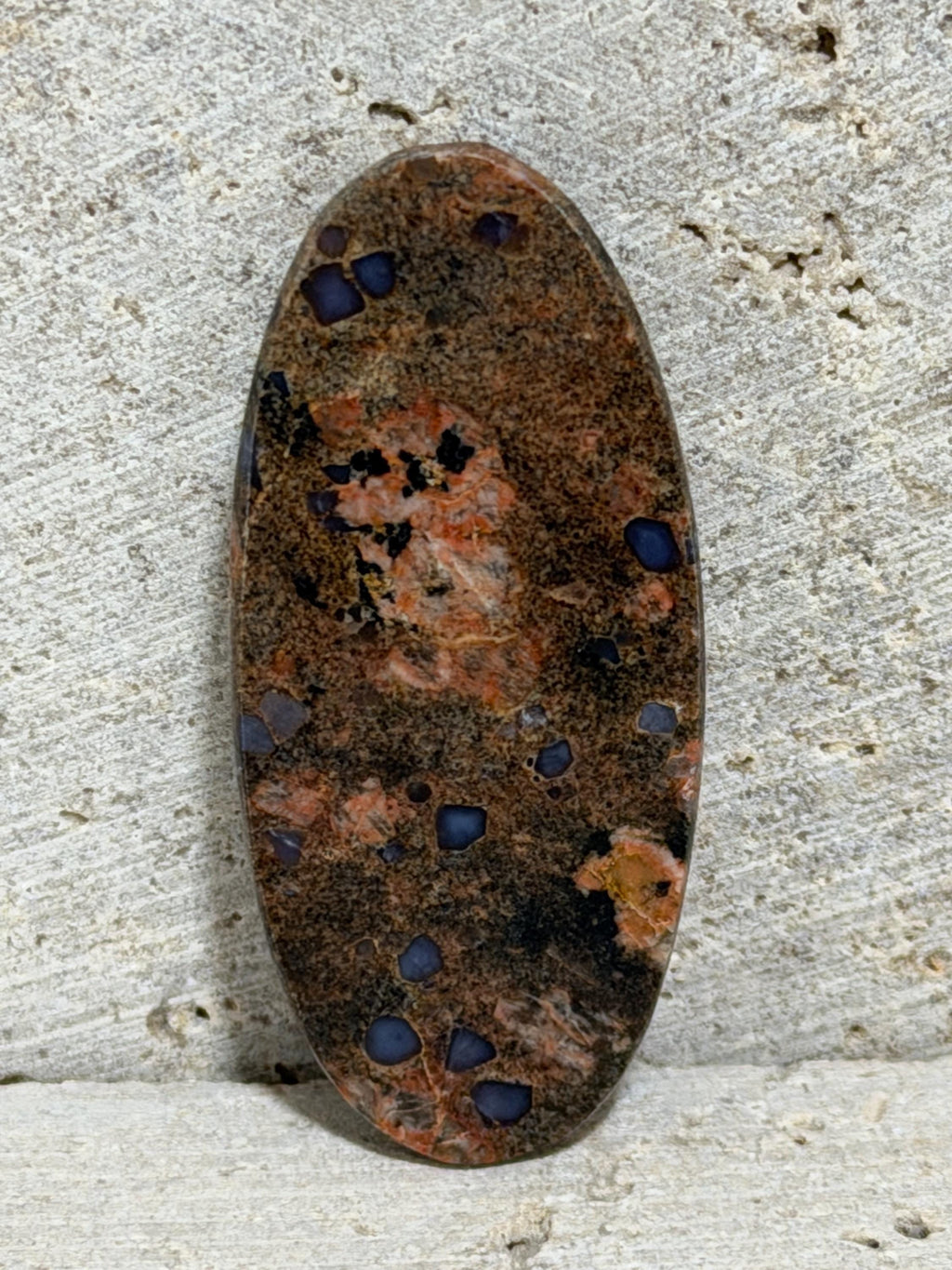 Llanite Skinny Oval Cabochon, Blue Quartz Rhyolite, Wire Wrapping Stone, Hand Polished Gemstone