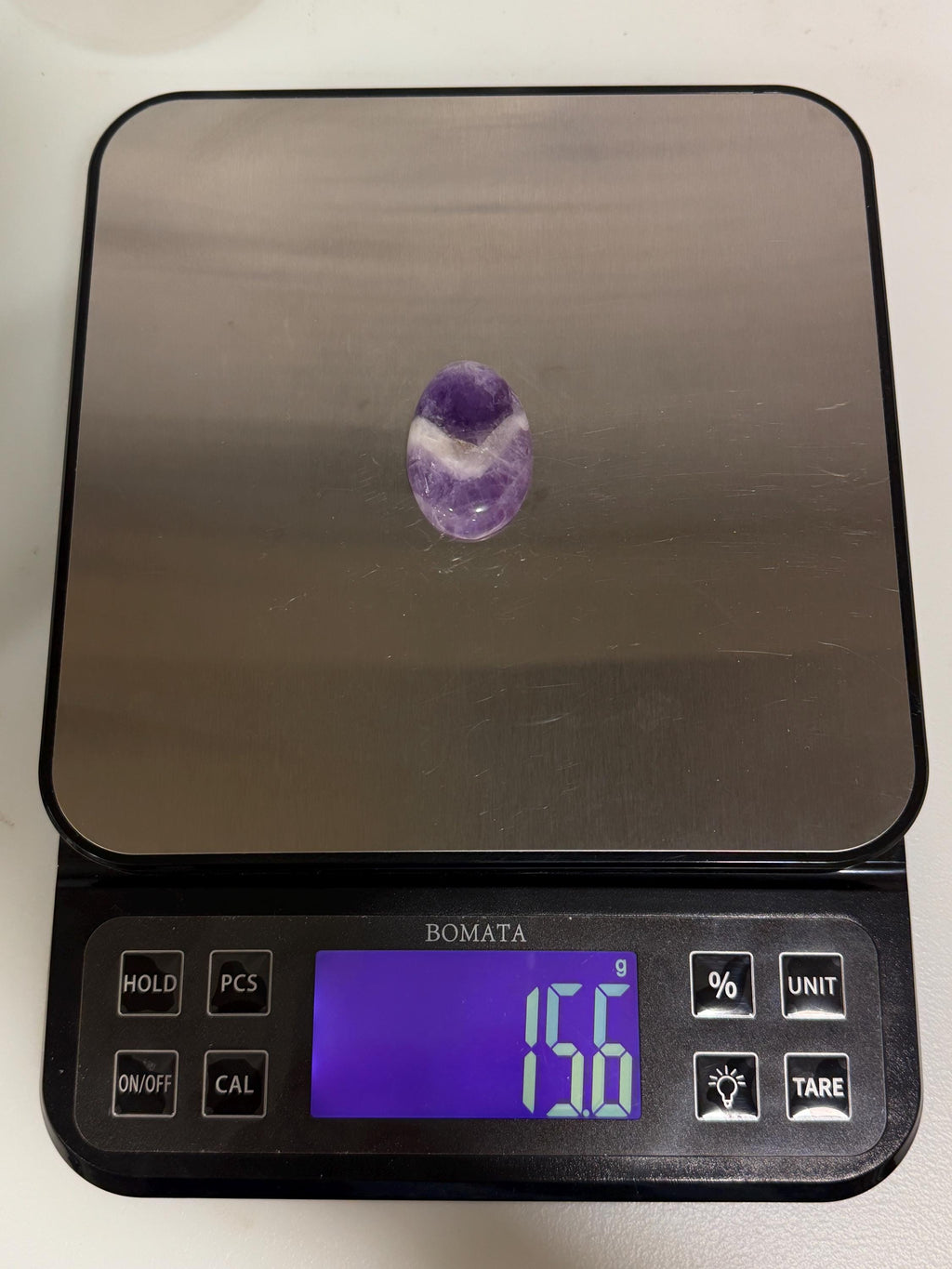 Chevron Amethyst Cabochon, Purple White Oval, Jewelry Making, Wire Wrapping Stone