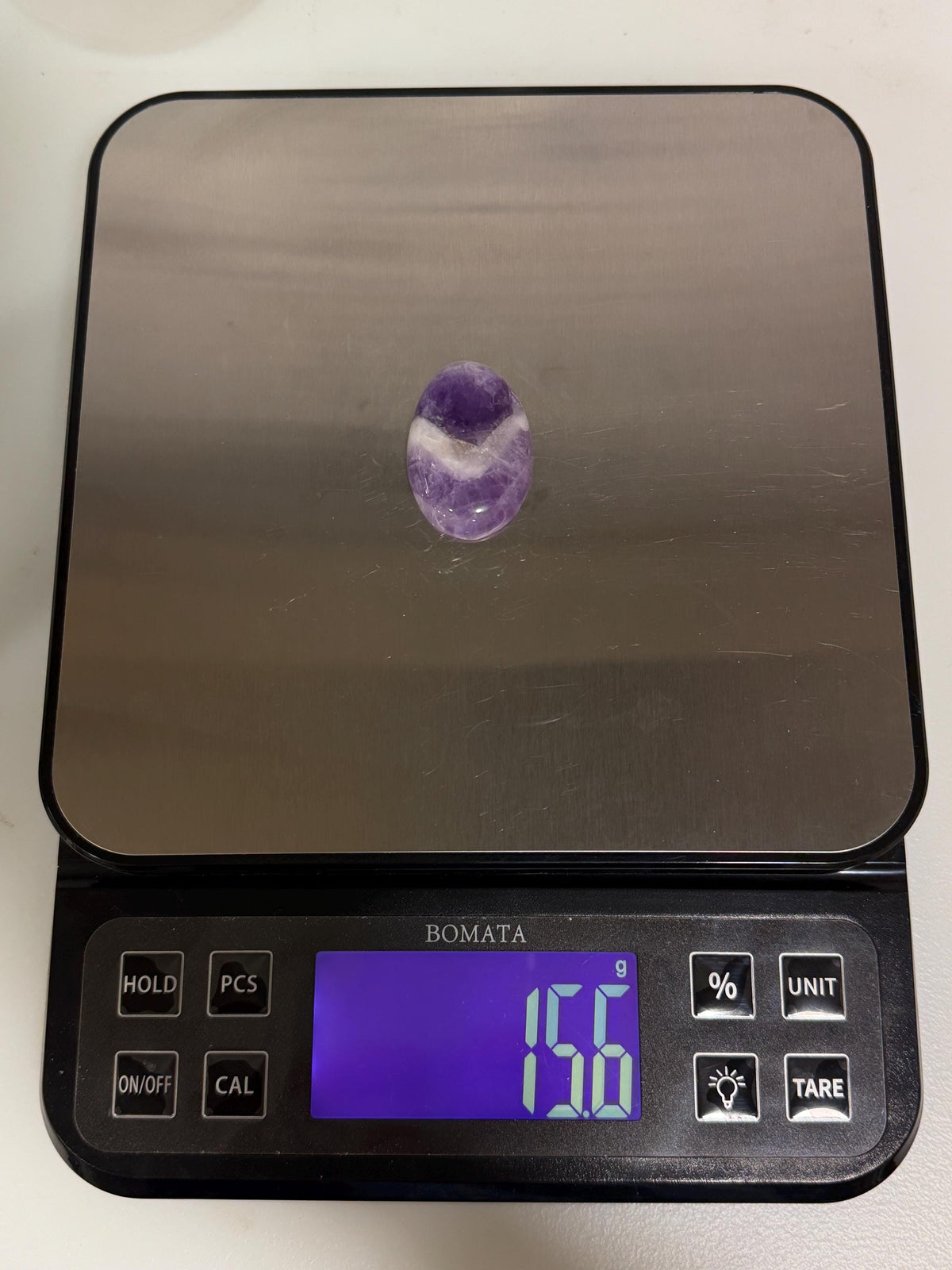 Chevron Amethyst Cabochon, Purple White Oval, Jewelry Making, Wire Wrapping Stone