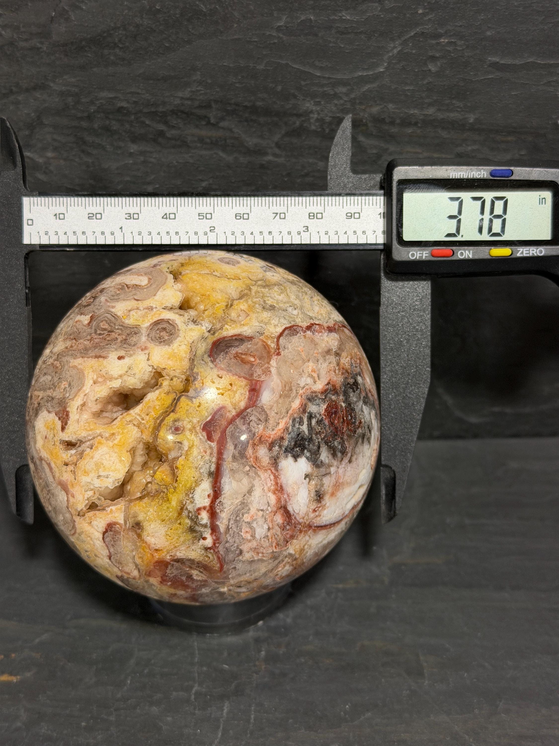 Utah Wildfire Bubble Hyalite-3.79" Druzy Sphere-Rare Utah Opal