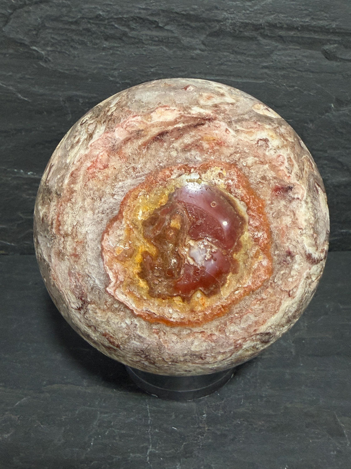 Utah Wildfire Bubble Hyalite-3.79" Druzy Sphere-Rare Utah Opal