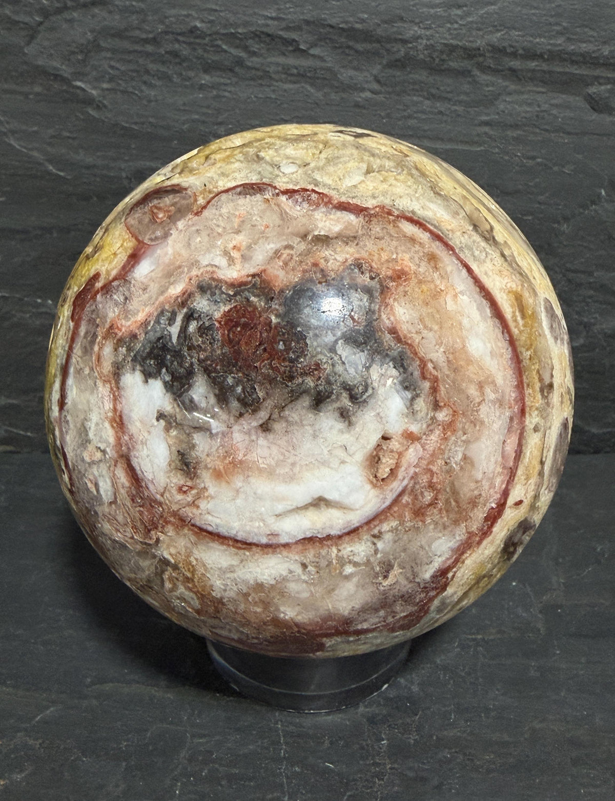 Utah Wildfire Bubble Hyalite-3.79" Druzy Sphere-Rare Utah Opal