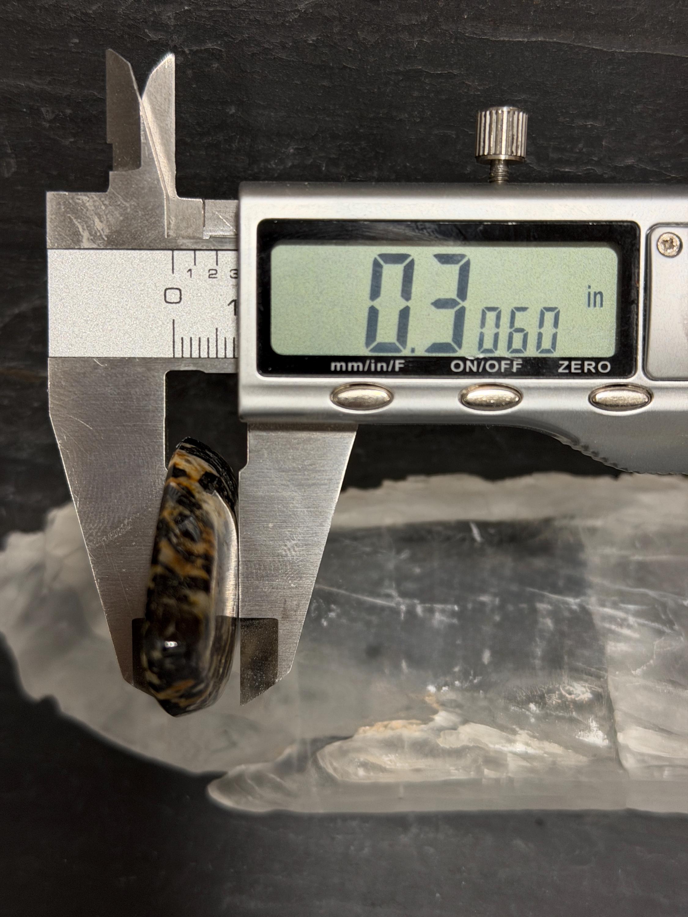 Black Tourmaline in Quartz & Feldspar Cabochon, Large Teardrop Cab, Natural Stone Cabochon, 2.04 inches