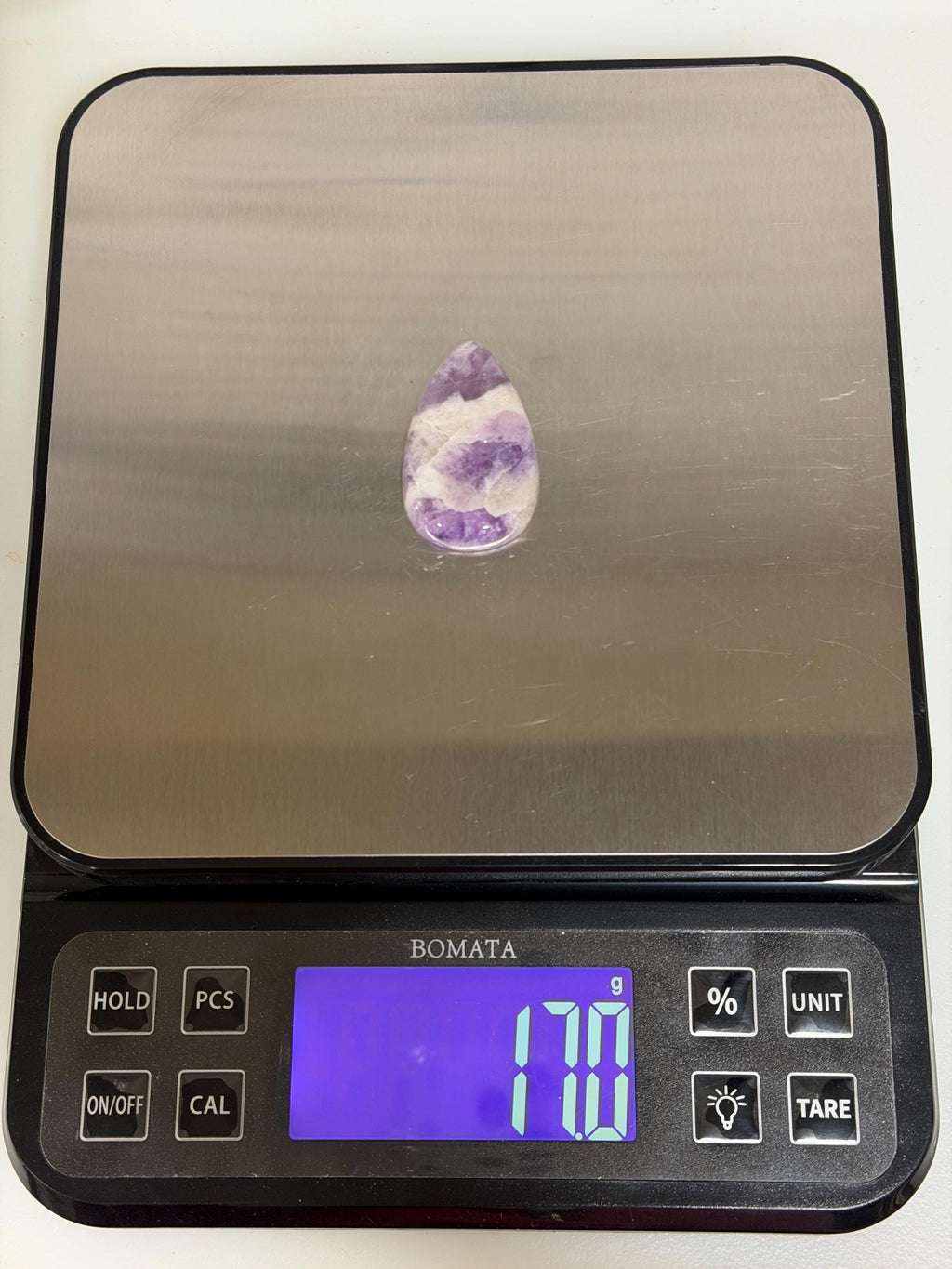 Chevron Amethyst Cabochon, Large Purple Amethyst Teardrop, Hand Cut Gemstone, Wire Wrapping Stone, Silversmith Jewelry Supply