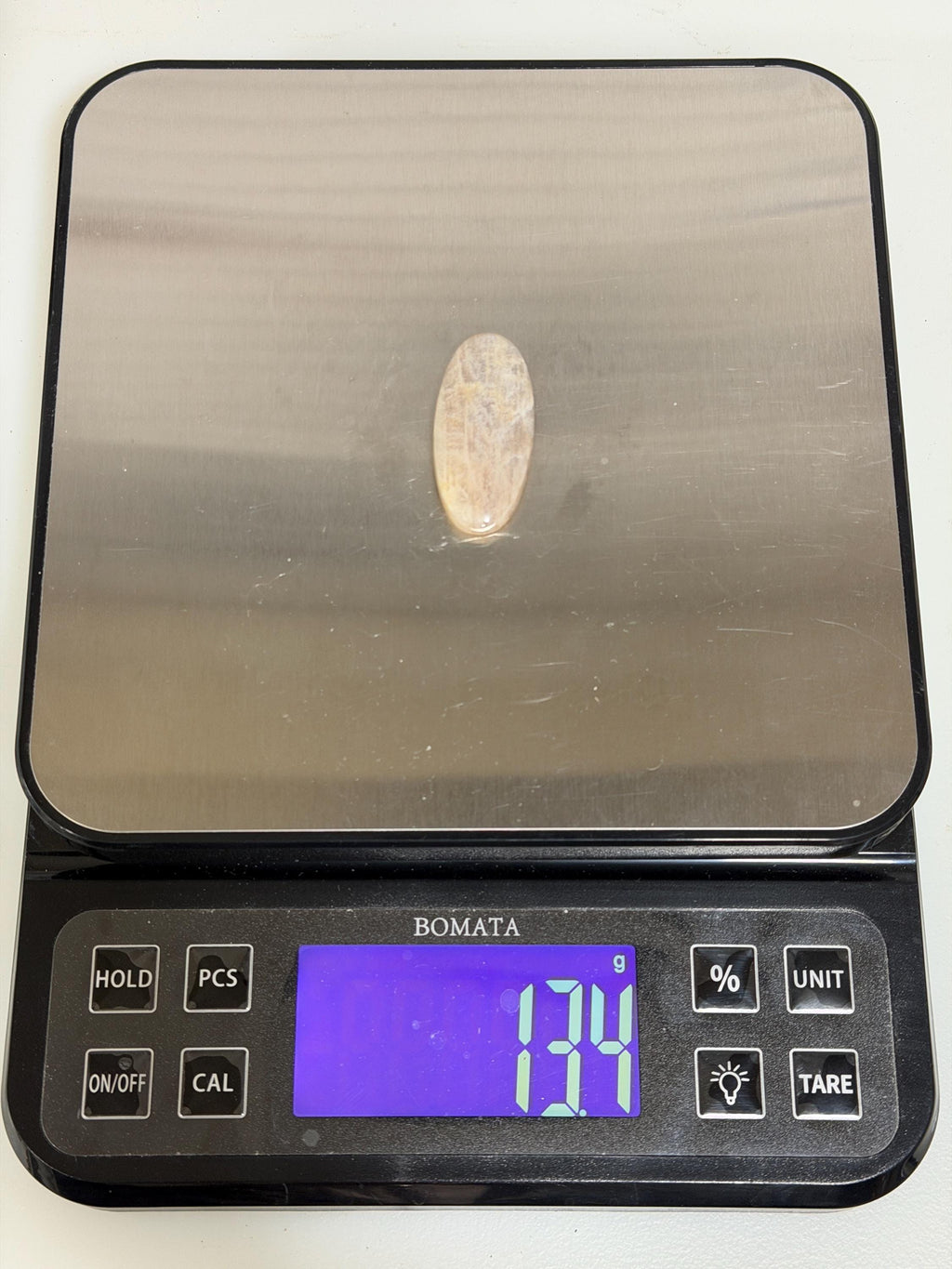 Chatoyant Moonstone Cabochon, Natural Peach Moonstone, Hand Cut Large Oval, Shimmering Feldspar, 13.4g, Loose Gemstone