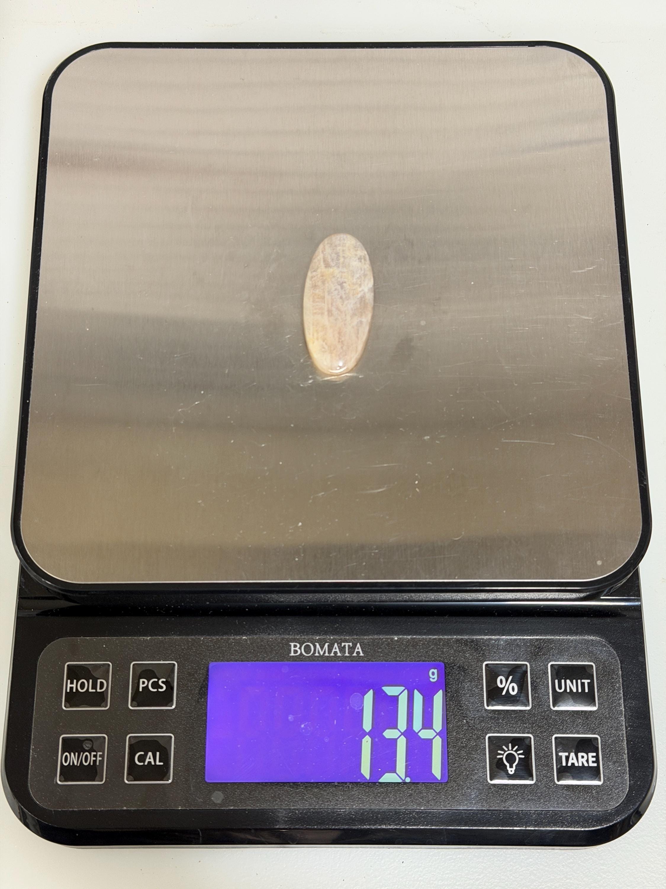 Chatoyant Moonstone Cabochon, Natural Peach Moonstone, Hand Cut Large Oval, Shimmering Feldspar, 13.4g, Loose Gemstone