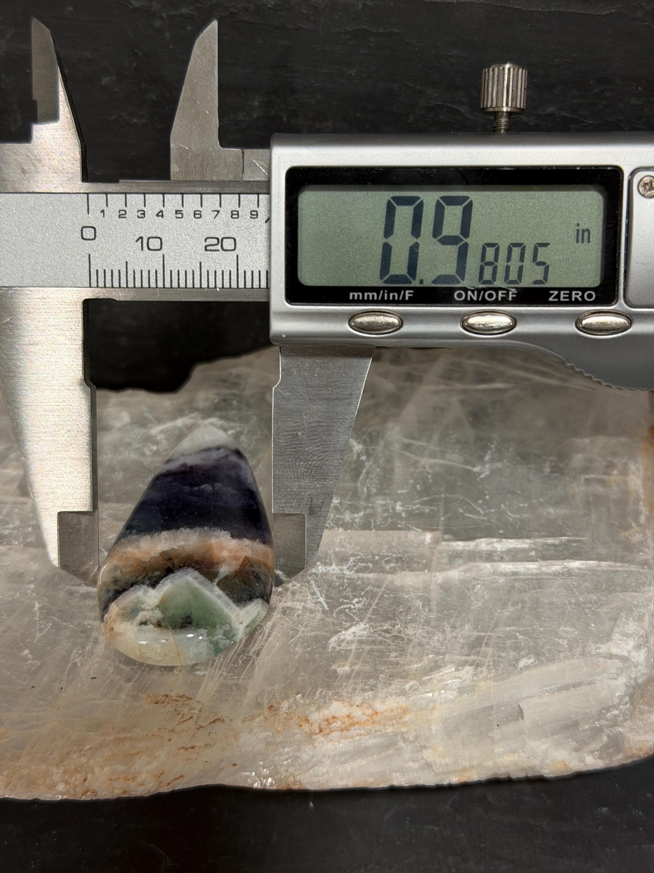 Chevron Fluorite Cabochon, Purple Green Banded Fluorite, Scenic Picture Stone, Hand Cut Gemstone, Jewelry Making Stone