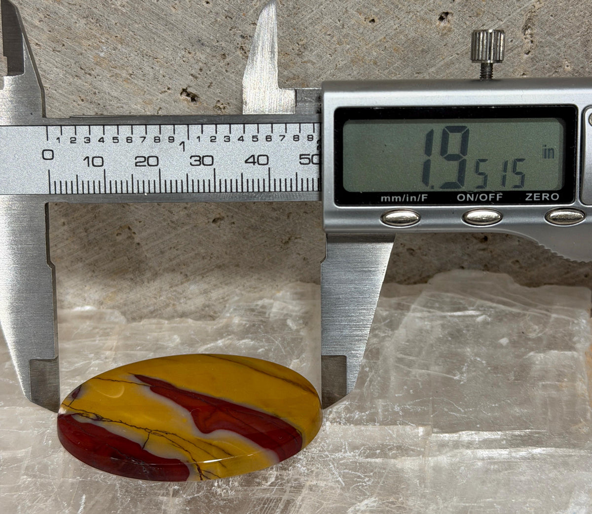 Mookaite Jasper Cabochon, Australian Mookaite, Tricolor Red Yellow Cream, Large Oval Gemstone, Hand Cut Stone