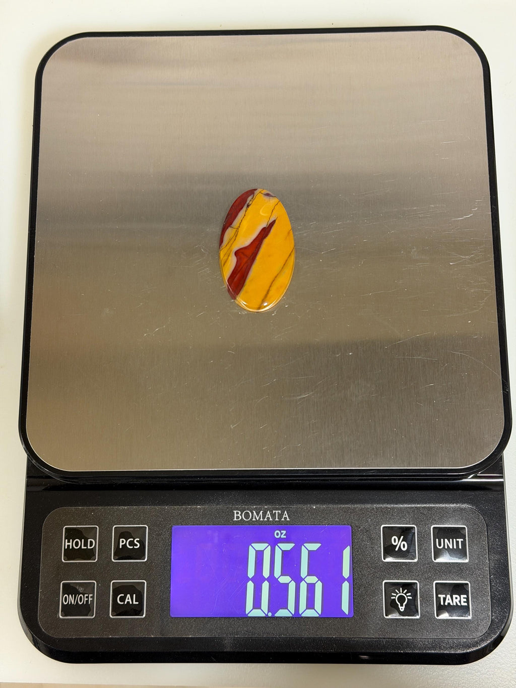 Mookaite Jasper Cabochon, Australian Mookaite, Tricolor Red Yellow Cream, Large Oval Gemstone, Hand Cut Stone