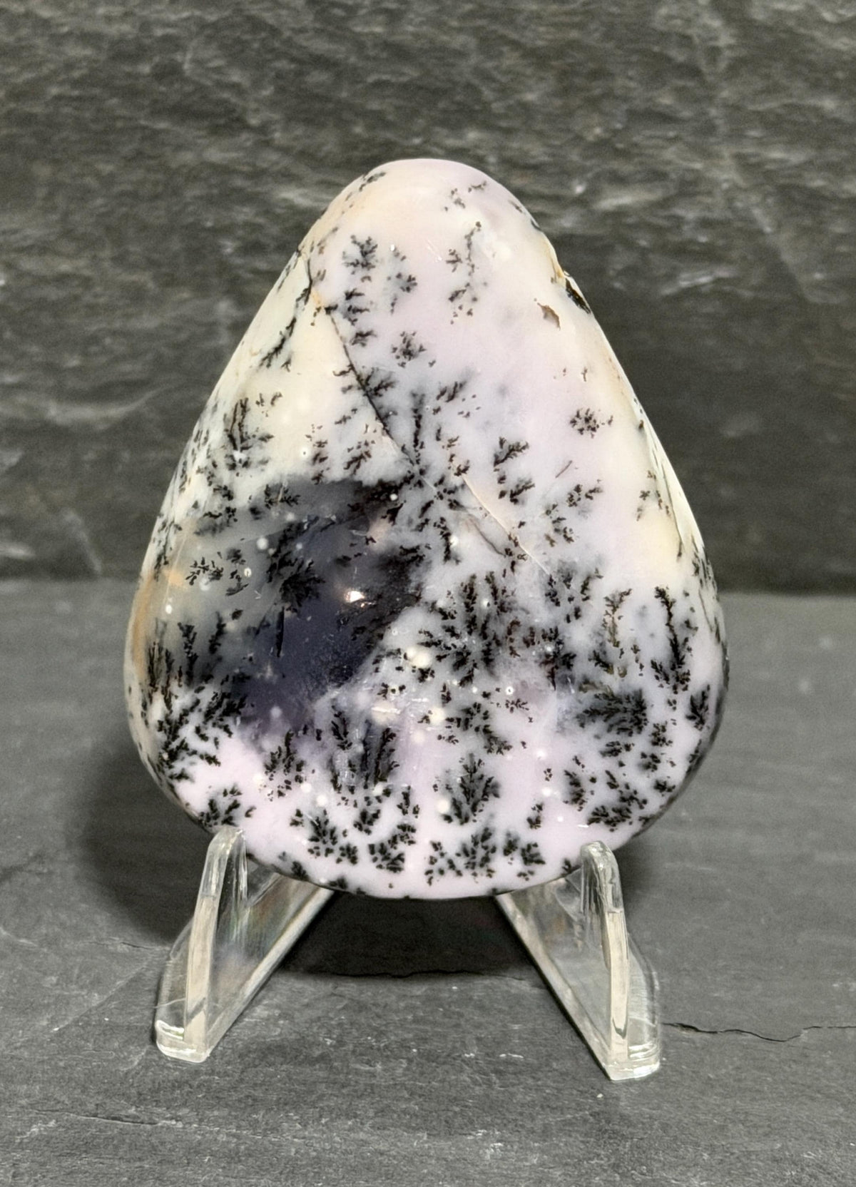 Lilac Dendritic Opal Cabochon, Bubble Opal, Dendritic Gemstone Cab for Jewelry Making