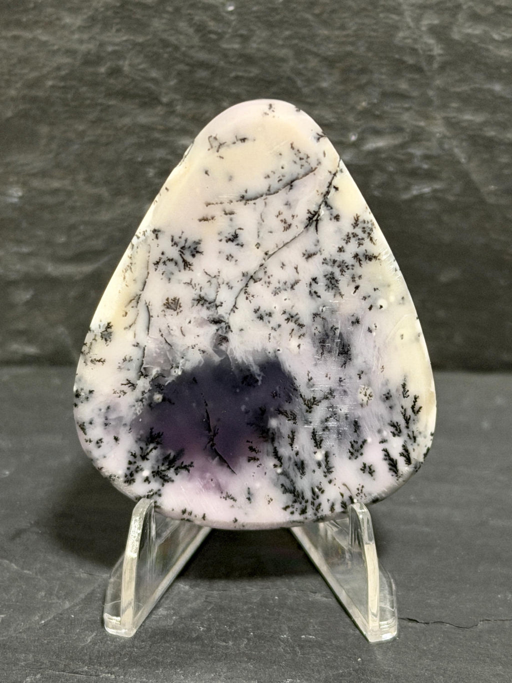 Lilac Dendritic Opal Cabochon, Bubble Opal, Dendritic Gemstone Cab for Jewelry Making