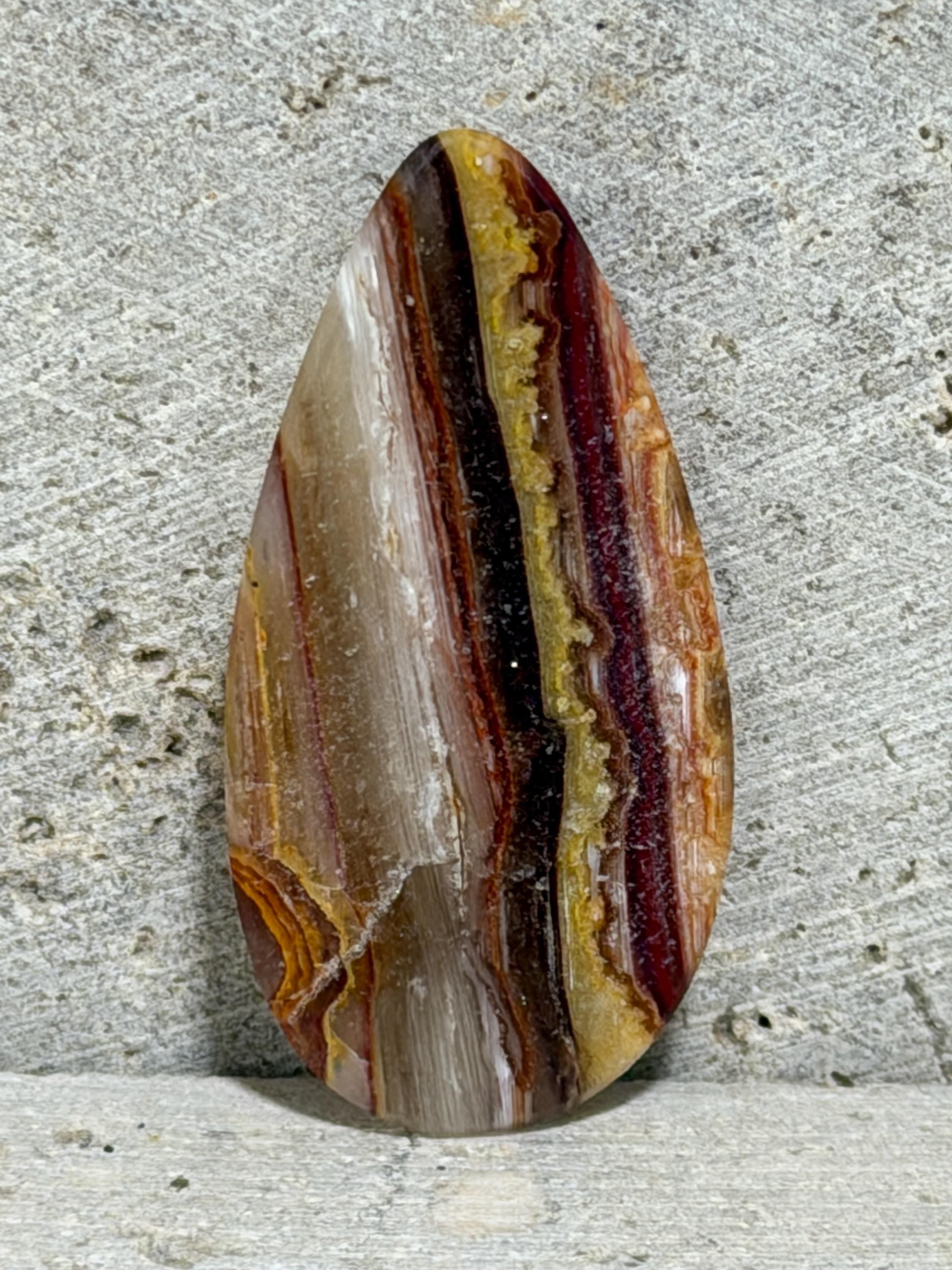 Utah Wildfire Opal Hyalite Cabochon, Candy Opal, Rare Banded Gemstone, Loose Stone for Jewelry Making