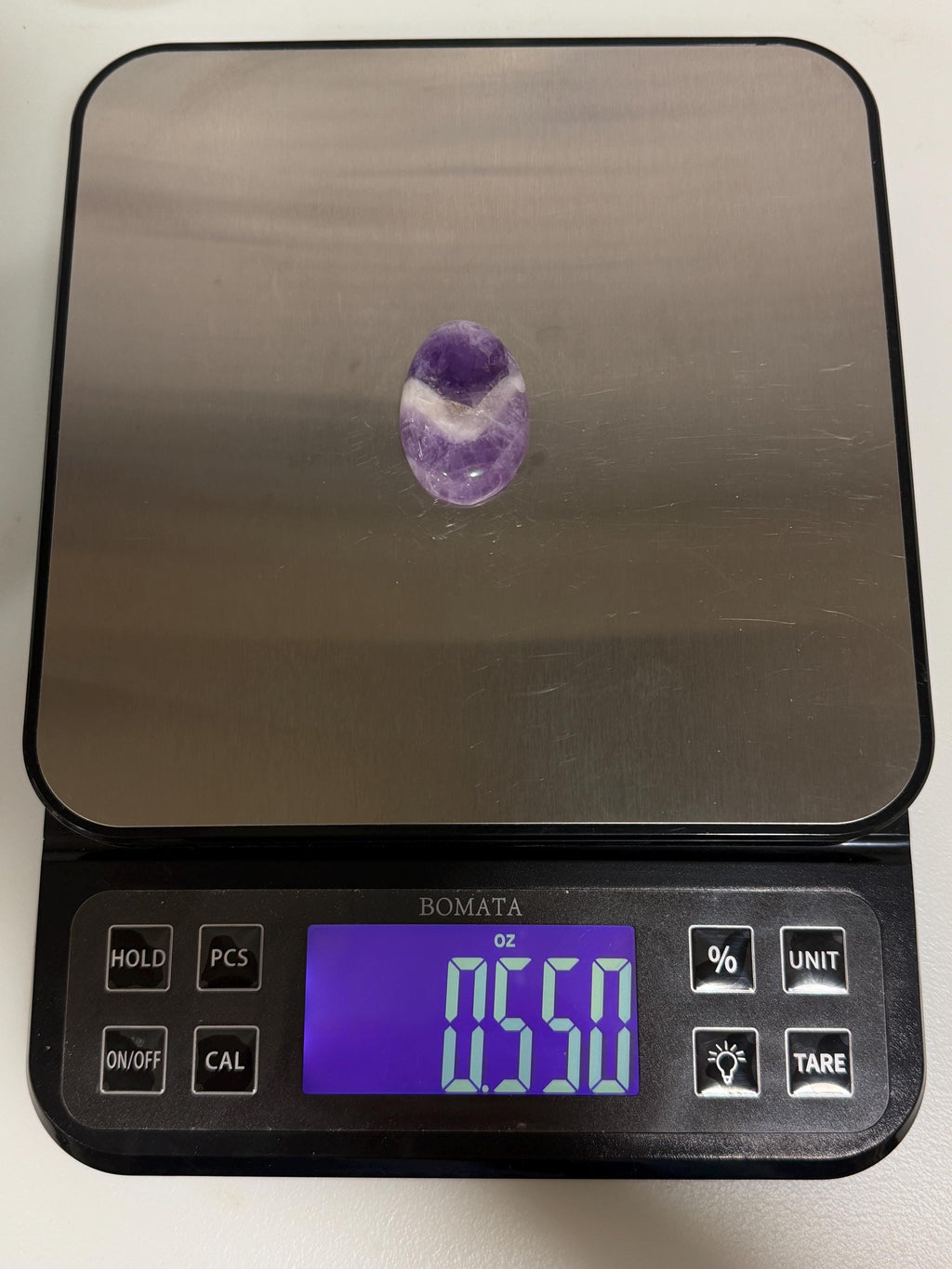 Chevron Amethyst Cabochon, Purple White Oval, Jewelry Making, Wire Wrapping Stone