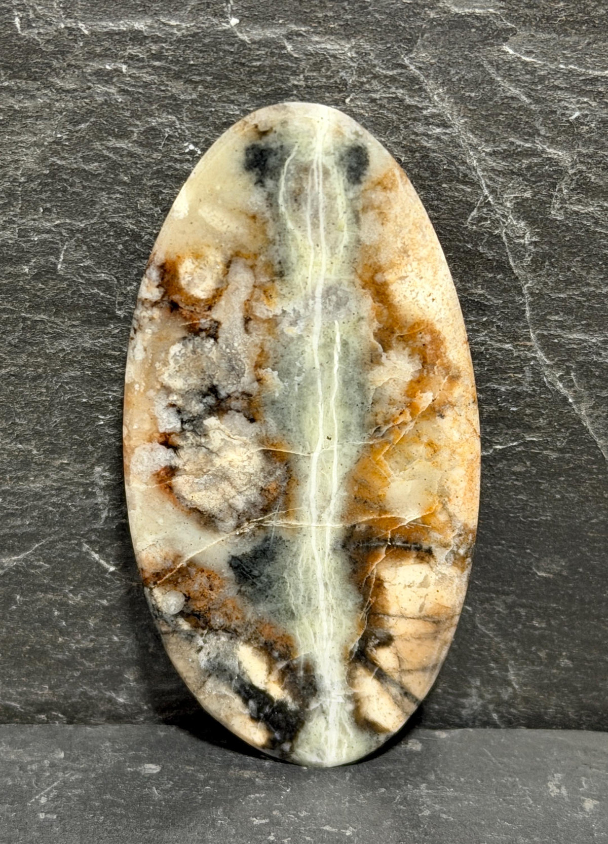 Picasso Jasper Cabochon-Large Oval-Earthy Brecciated Pattern
