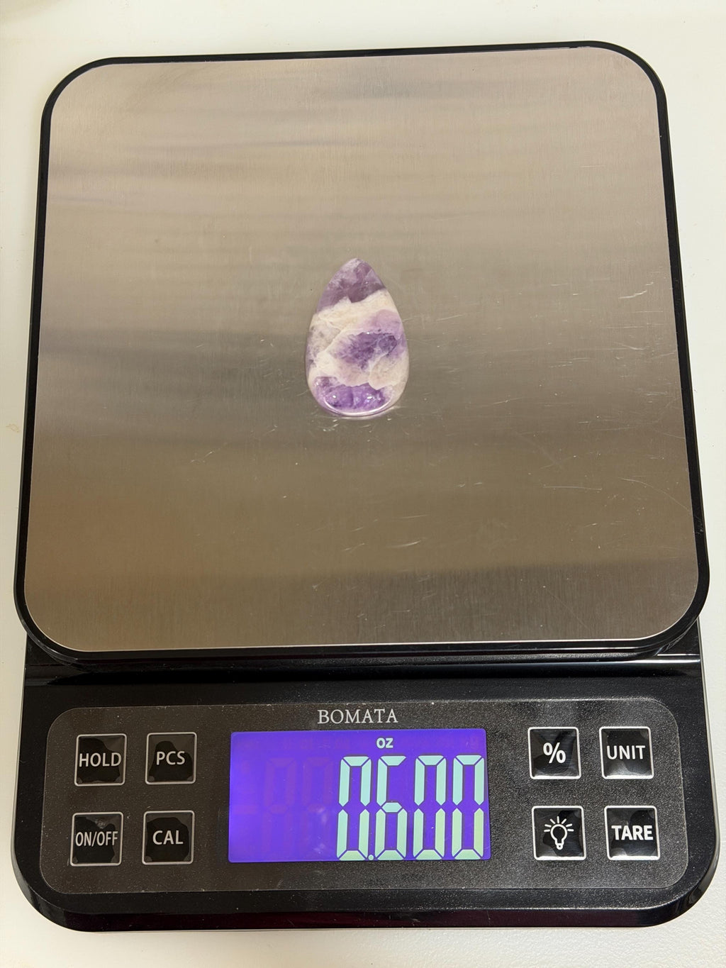 Chevron Amethyst Cabochon, Large Purple Amethyst Teardrop, Hand Cut Gemstone, Wire Wrapping Stone, Silversmith Jewelry Supply