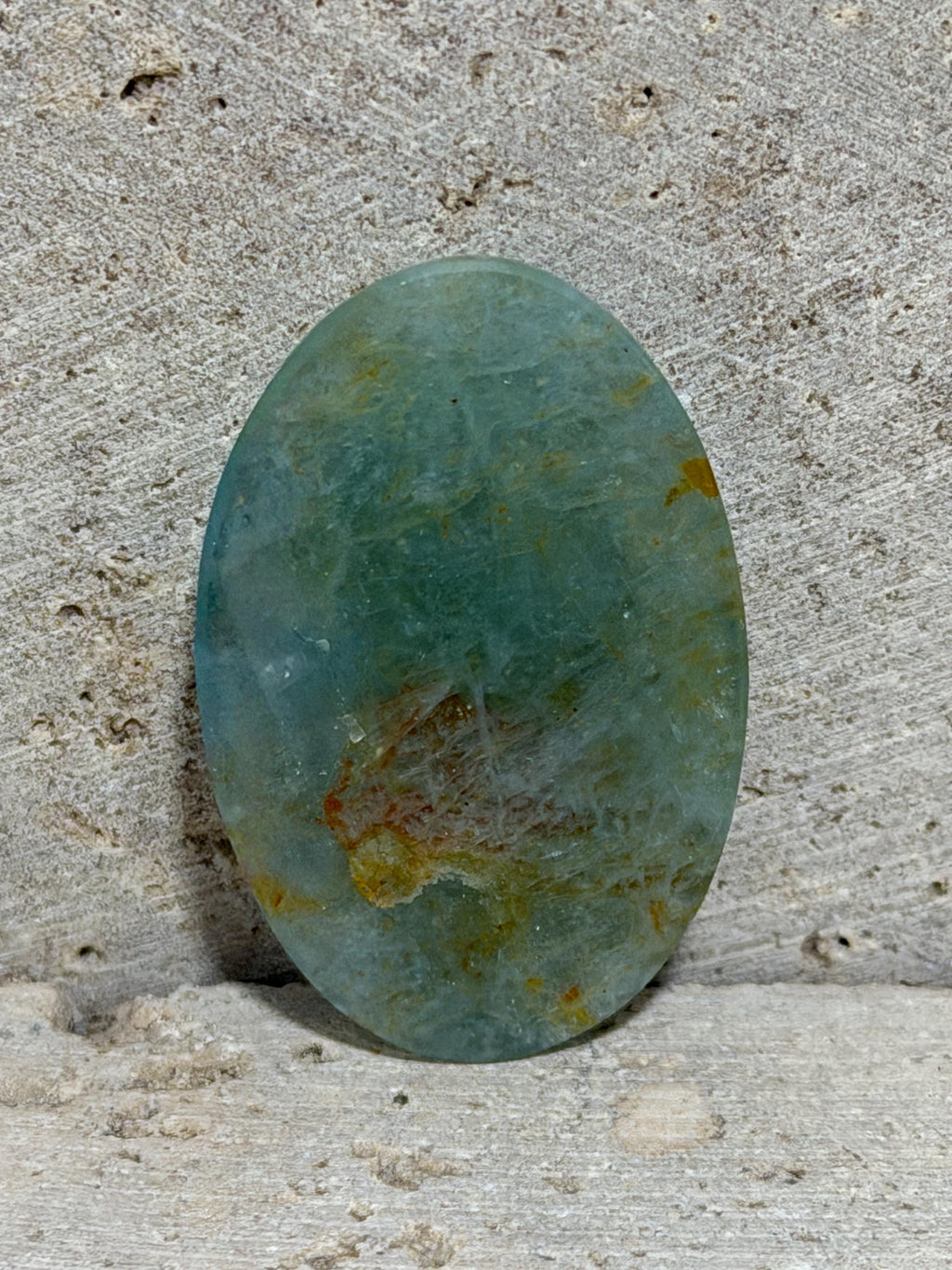 Aquamarine Cabochon, Natural Blue Green Aquamarine, Large Oval Gemstone, Hand Cut Collector Stone